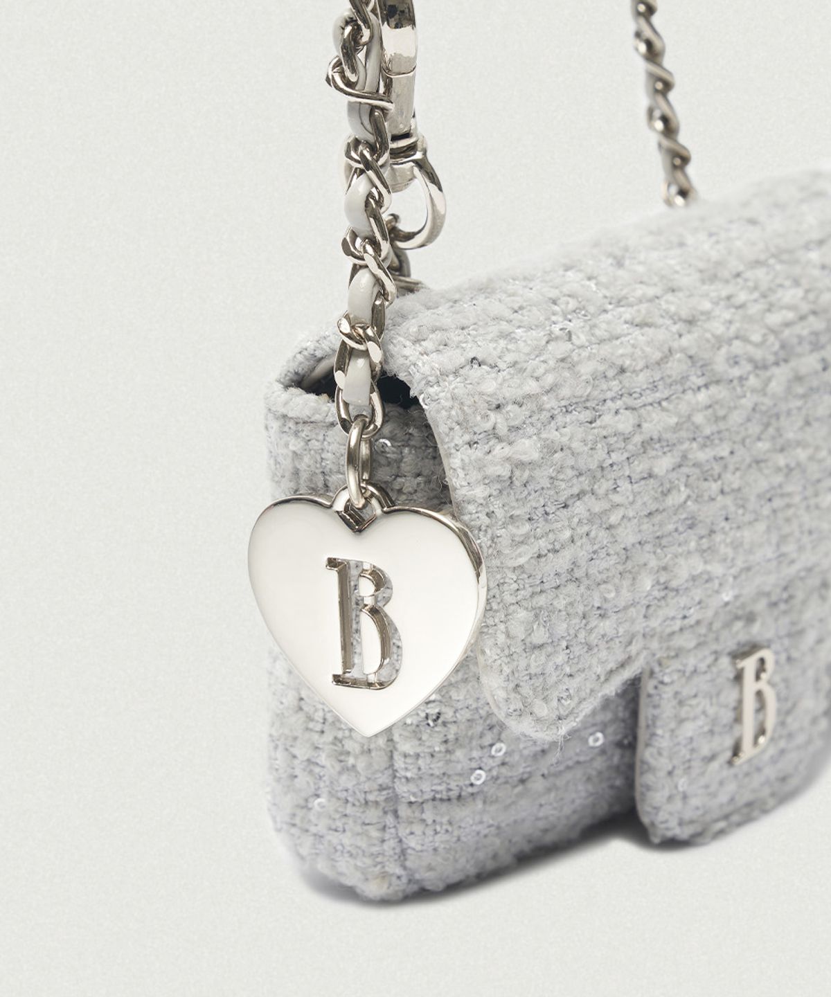 더바넷(THEBARNNET) Tweed Chain Belt Mini Bag_Mint