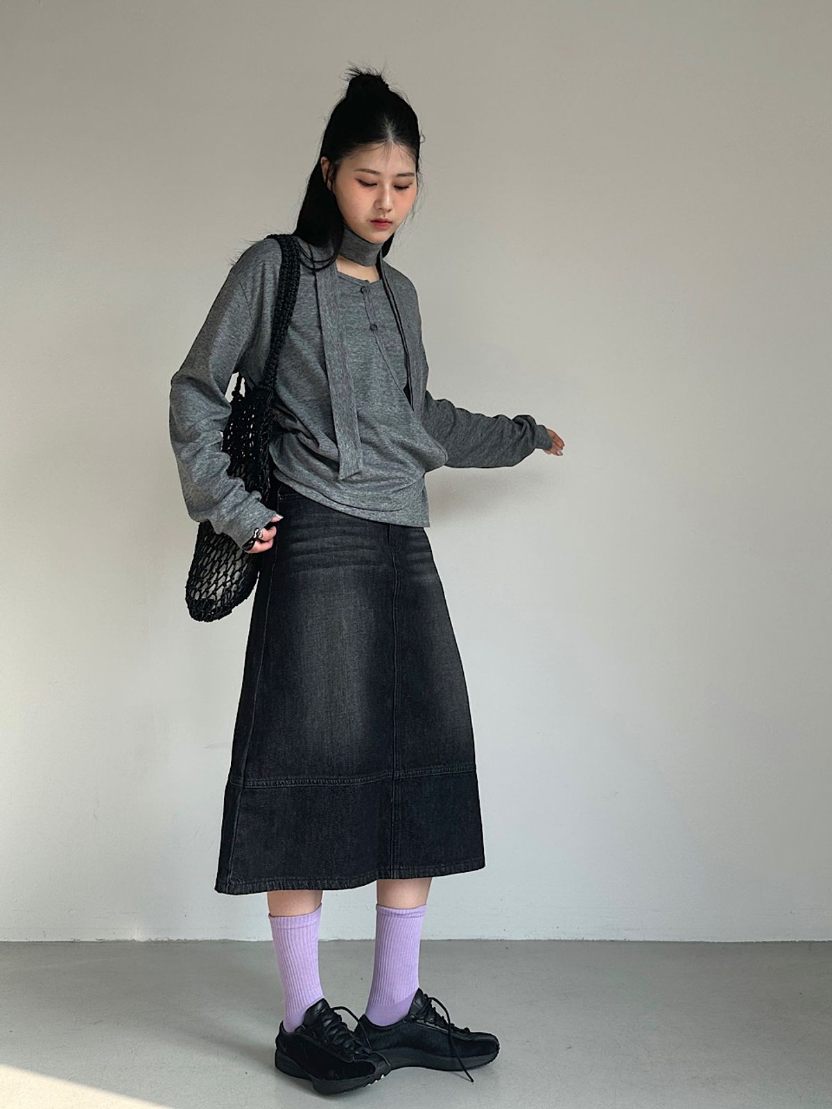 아포엠(APOEM) Tie Layered T-Shirt (2C)