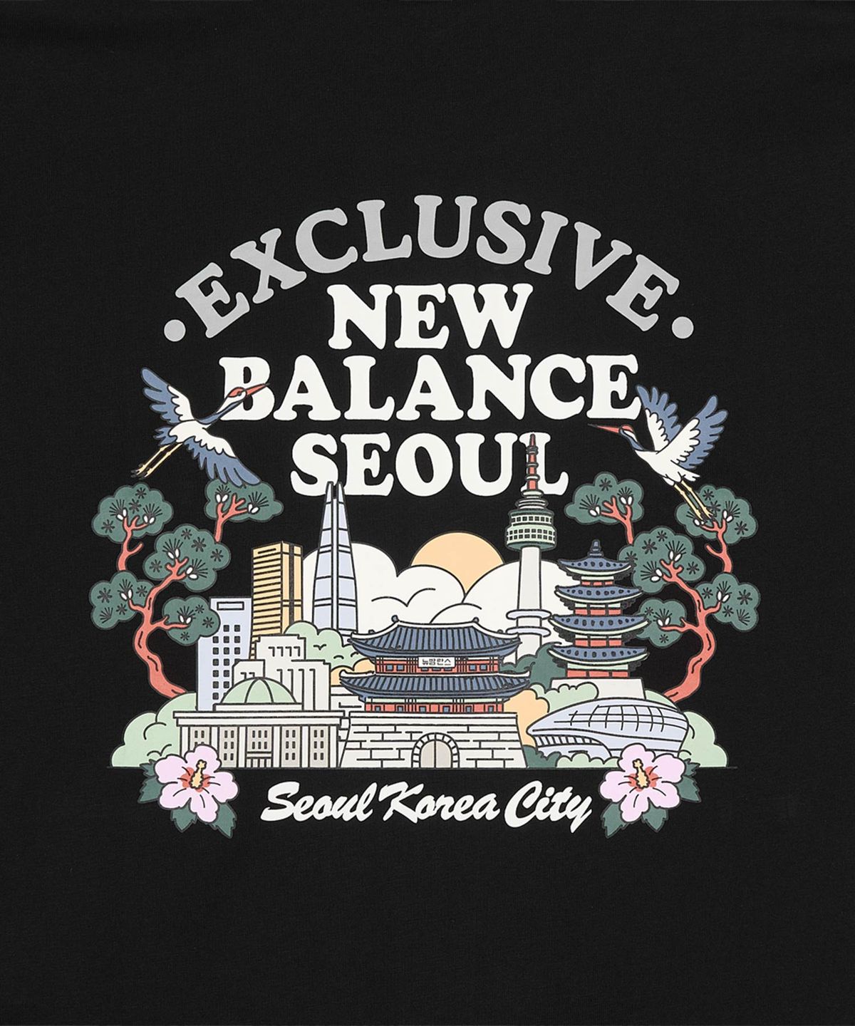 뉴발란스(NEW BALANCE) NBNEG3A073 / UNI NB 서울 랜드마크 반팔티 (BLACK)
