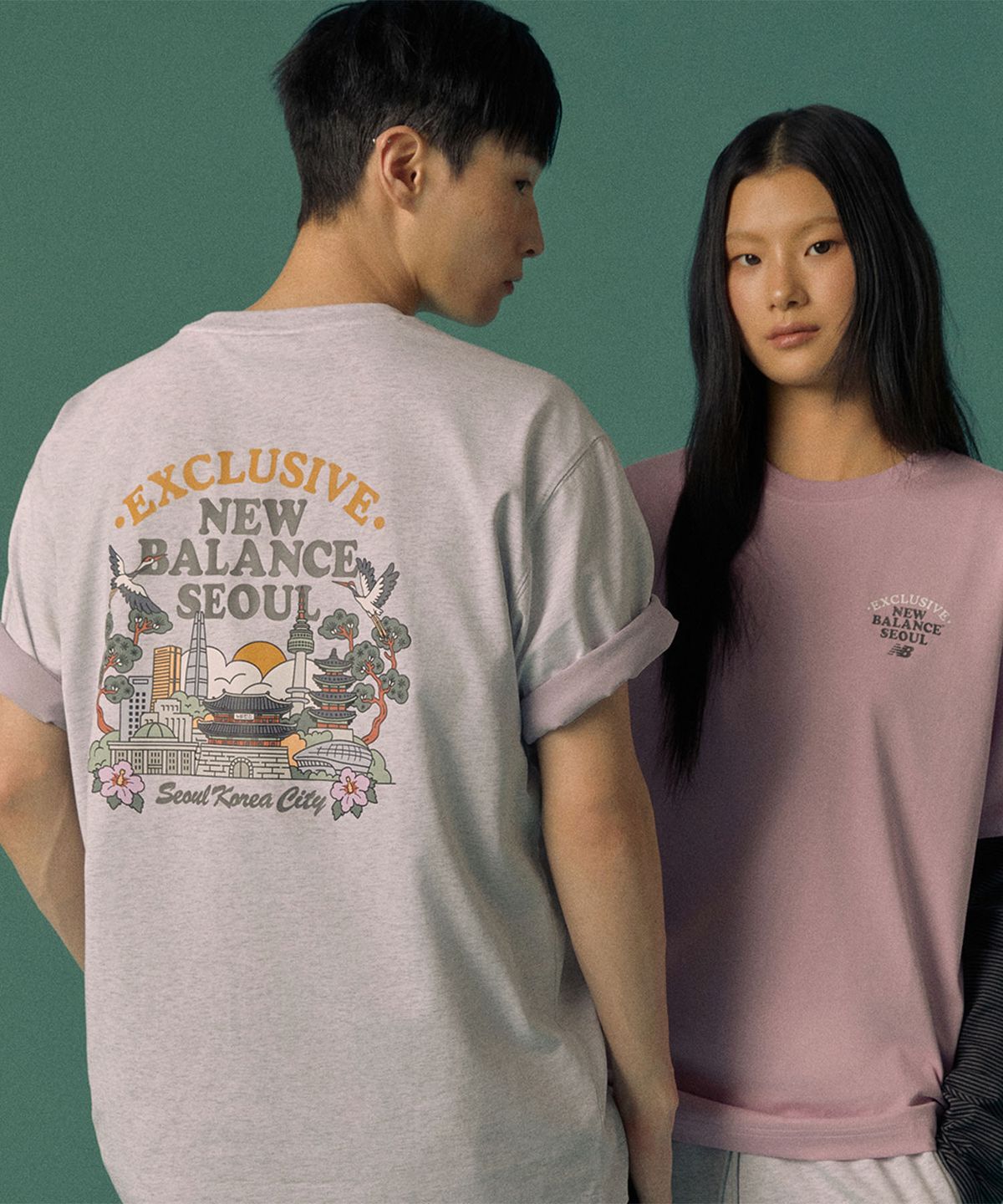 뉴발란스(NEW BALANCE) NBNEG3A073 / UNI NB 서울 랜드마크 반팔티 (L/GRAY)
