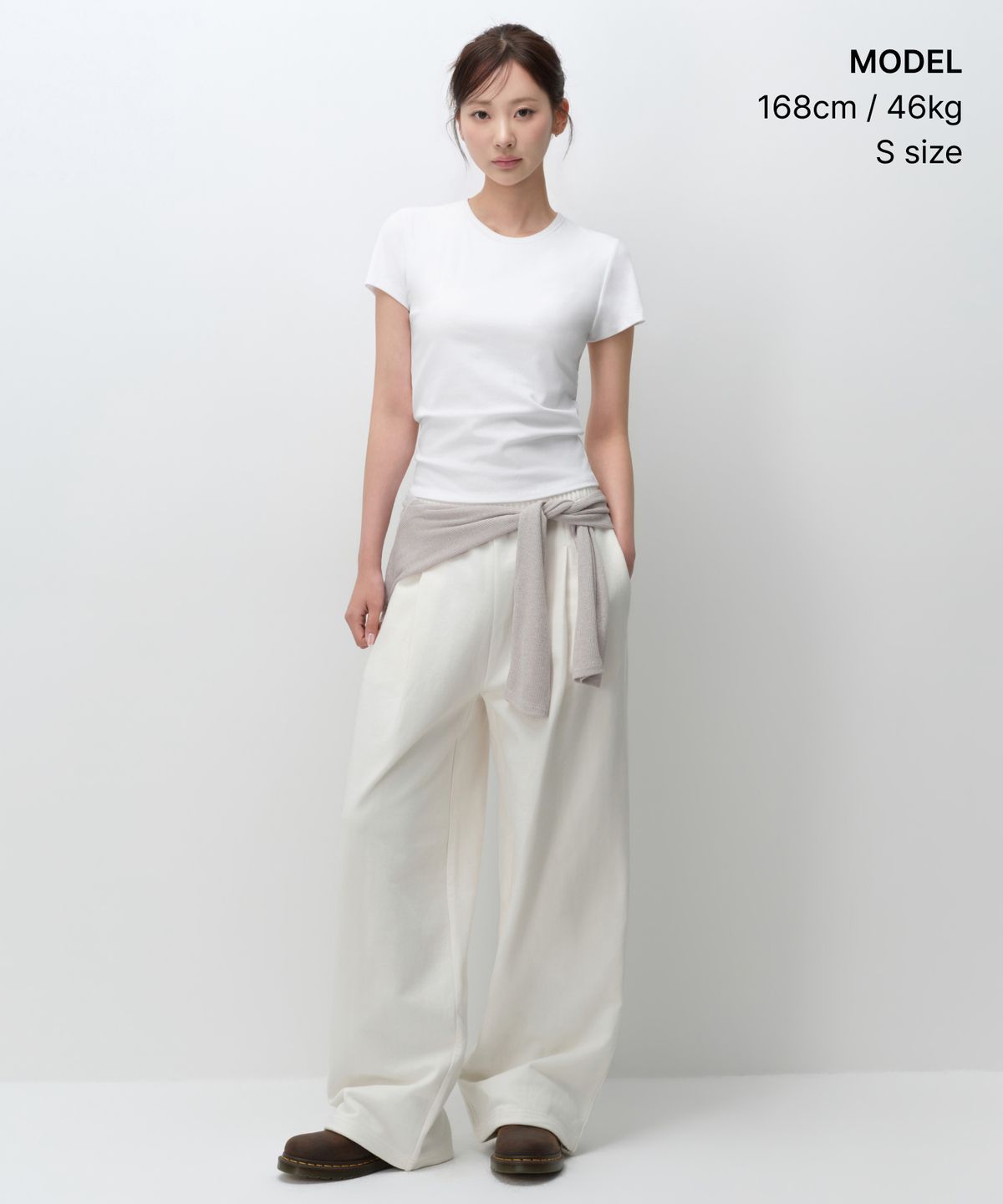 무신사 스탠다드 우먼(MUSINSA STANDARD WOMAN) 우먼즈 슬림 크루 넥 브라티셔츠 [화이트]
