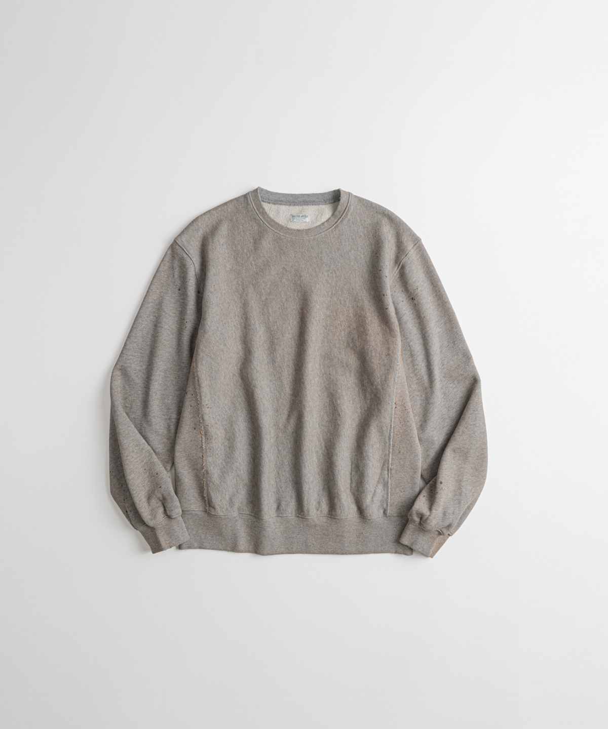 비헤비어(BEHEAVYER) DISTRESSED REVERSEWEAVE SWEAT SHIRTS dust grey