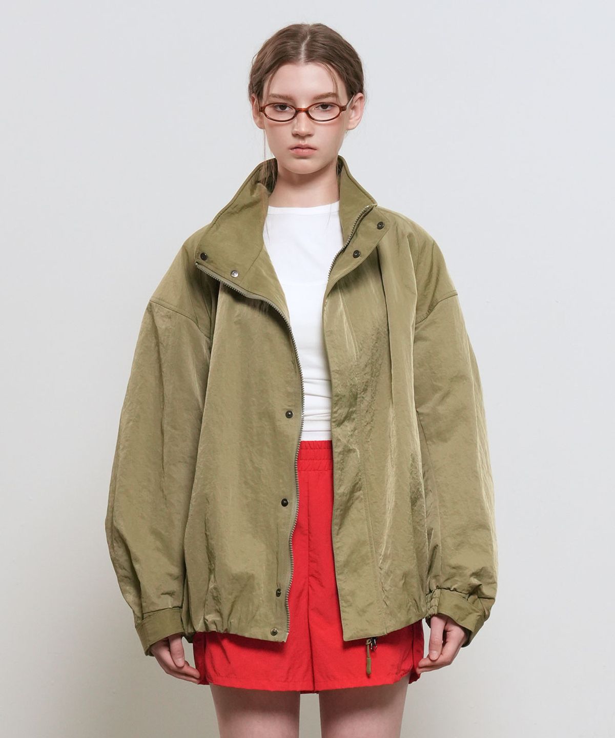제너럴아이디어(GENERALIDEA) UNISEX 볼륨 블루종 봄버 점퍼 [LIGHT KHAKI] / GF1UJP005