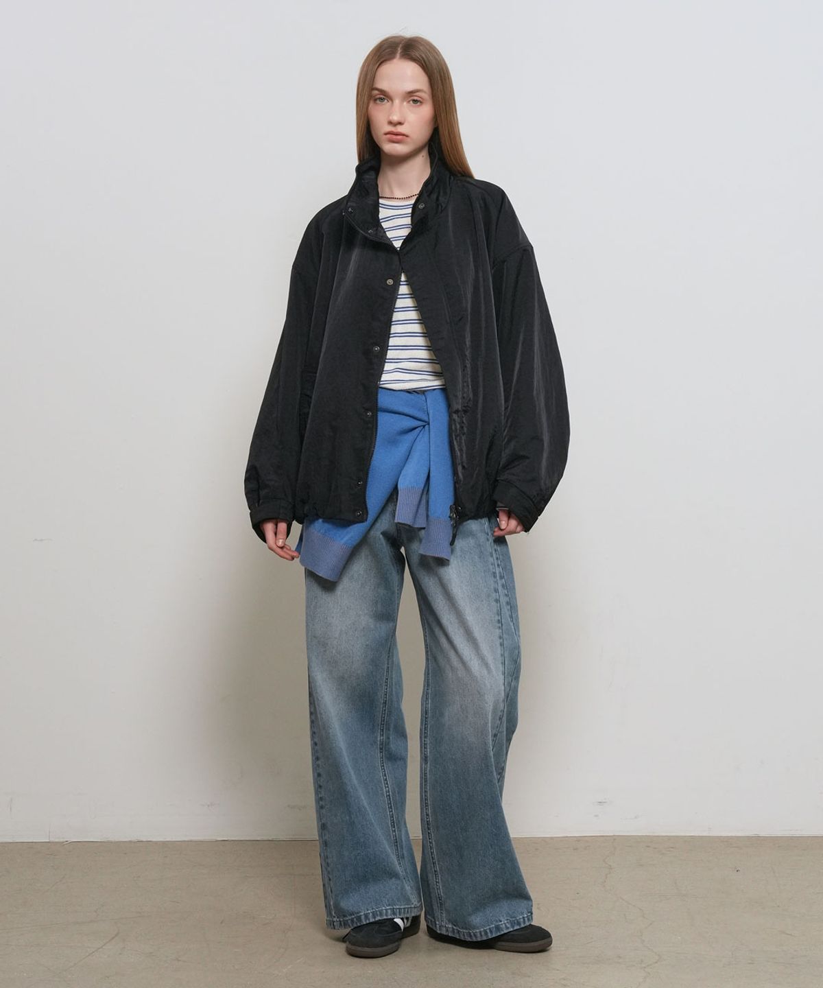 제너럴아이디어(GENERALIDEA) UNISEX 볼륨 블루종 봄버 점퍼 [BLACK] / GF1UJP005