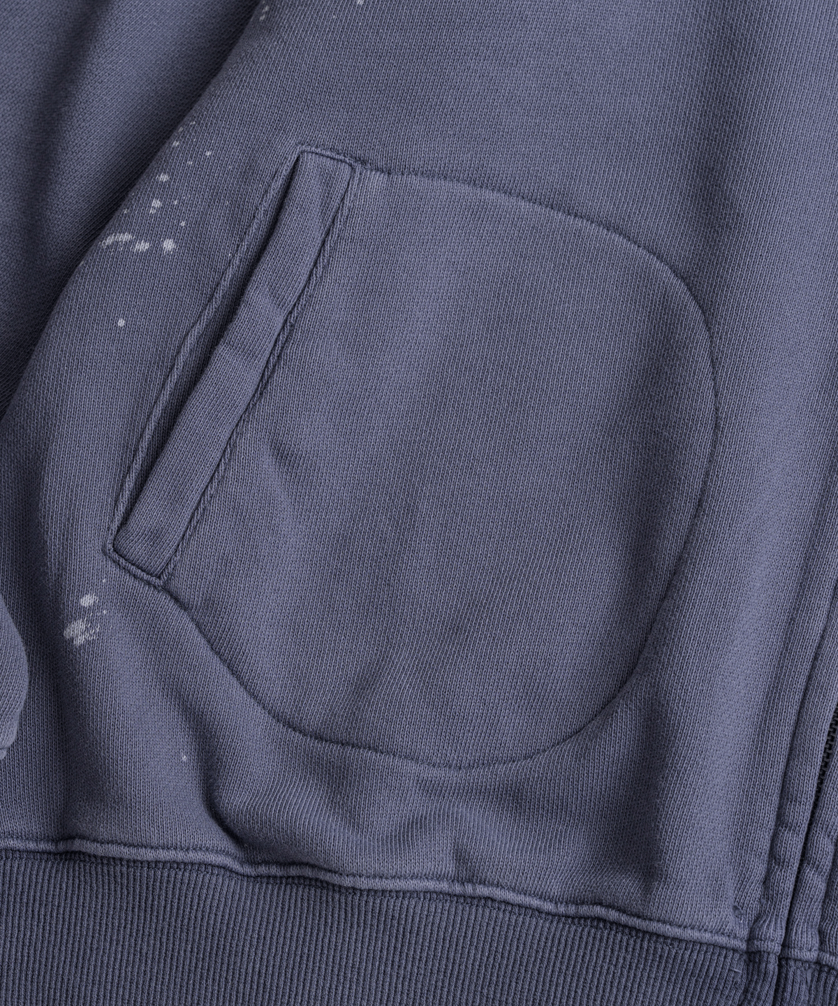 비헤비어(BEHEAVYER) DISTRESSED GLOVE FULL ZIP PARKA purple navy