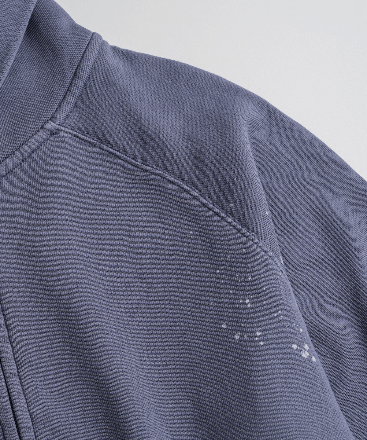비헤비어(BEHEAVYER) DISTRESSED GLOVE FULL ZIP PARKA purple navy