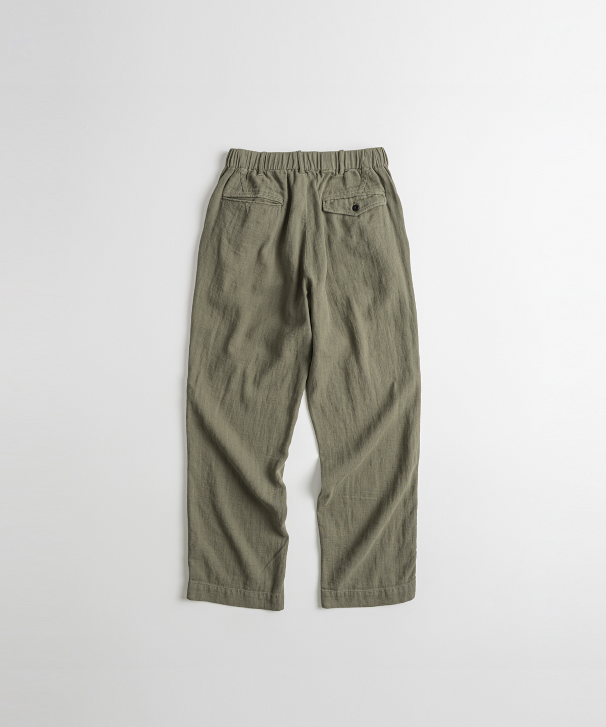 비헤비어(BEHEAVYER) DYED SLUB R/C EASY TROUSERS khaki