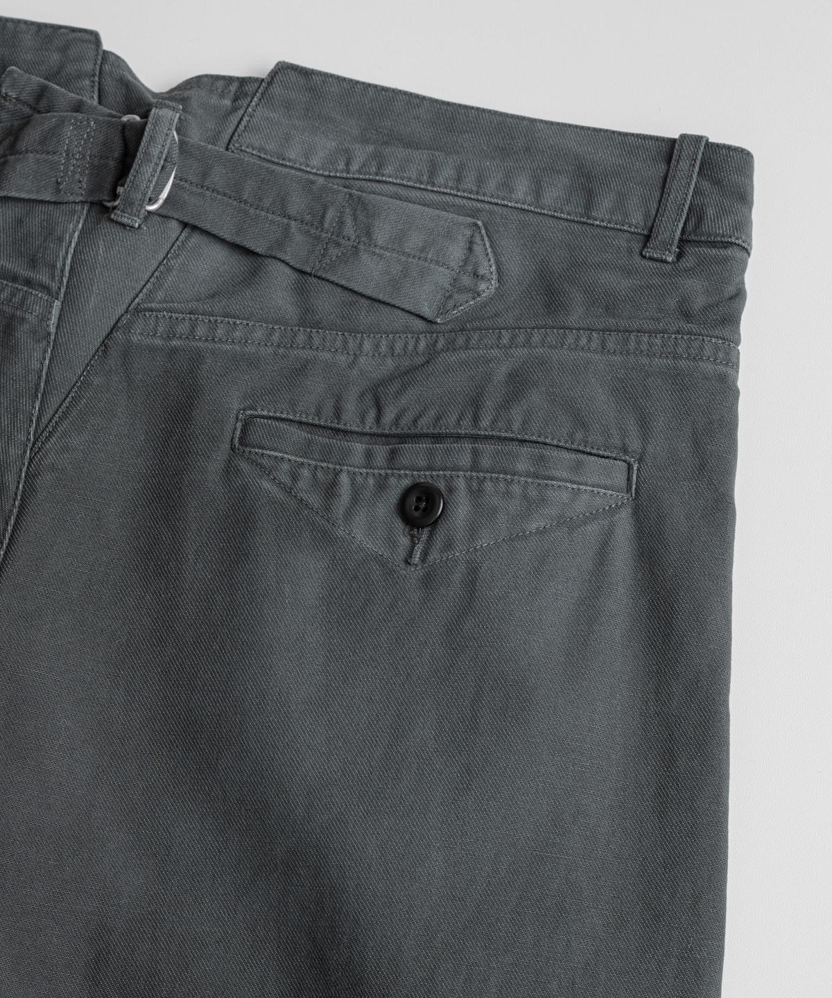 비헤비어(BEHEAVYER) DYED C/L FRENCH TROUSERS faded black