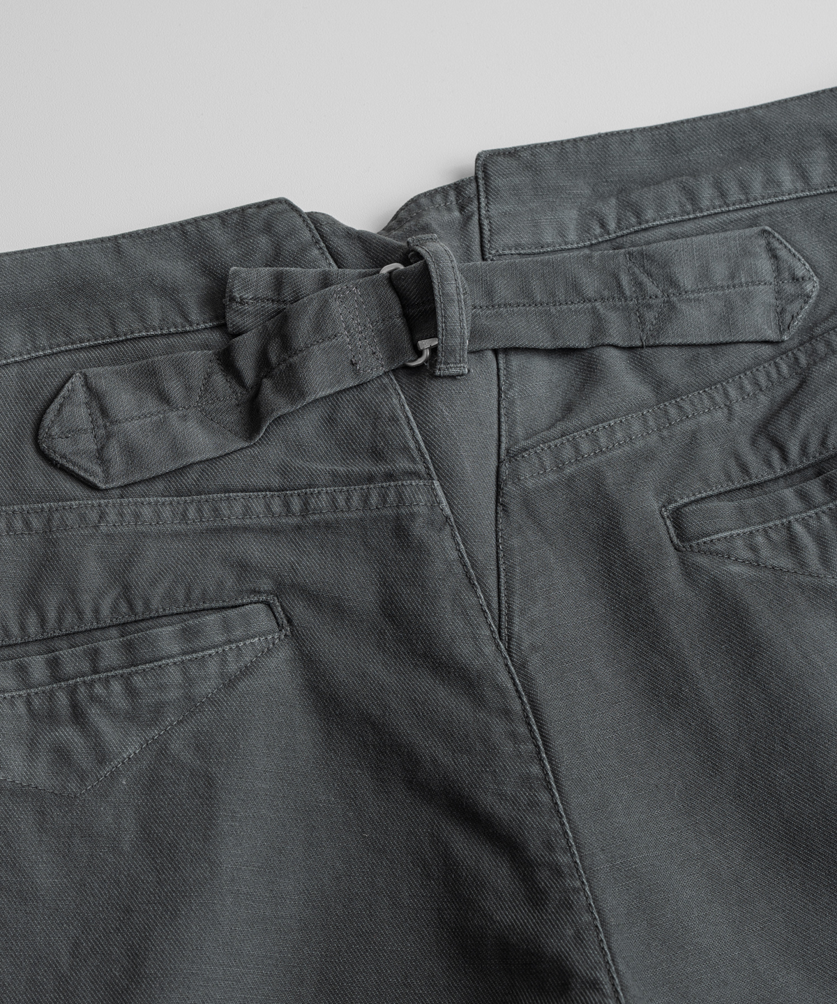 비헤비어(BEHEAVYER) DYED C/L FRENCH TROUSERS faded black