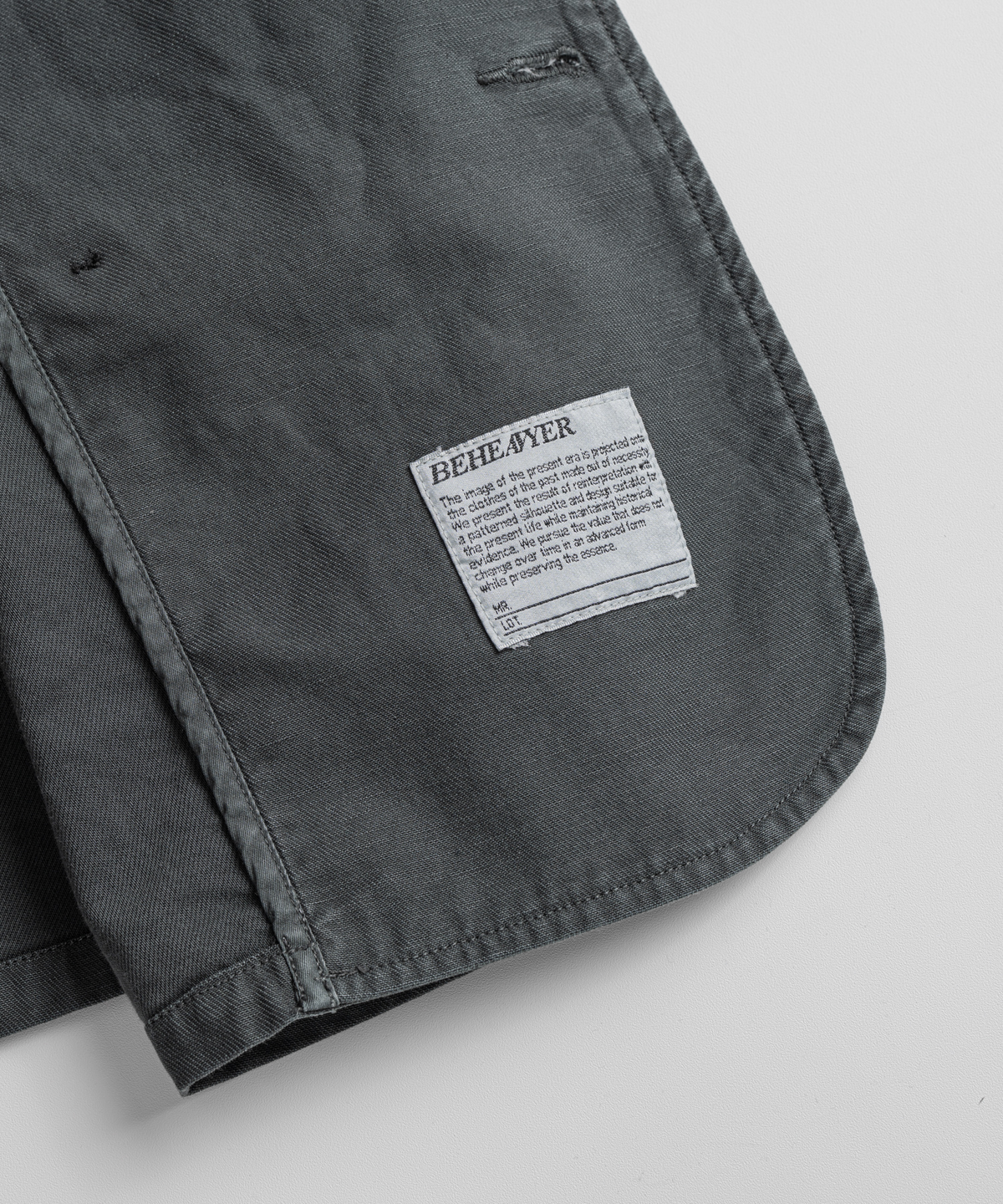 비헤비어(BEHEAVYER) DYED C/L FRENCH DB JACKET faded black