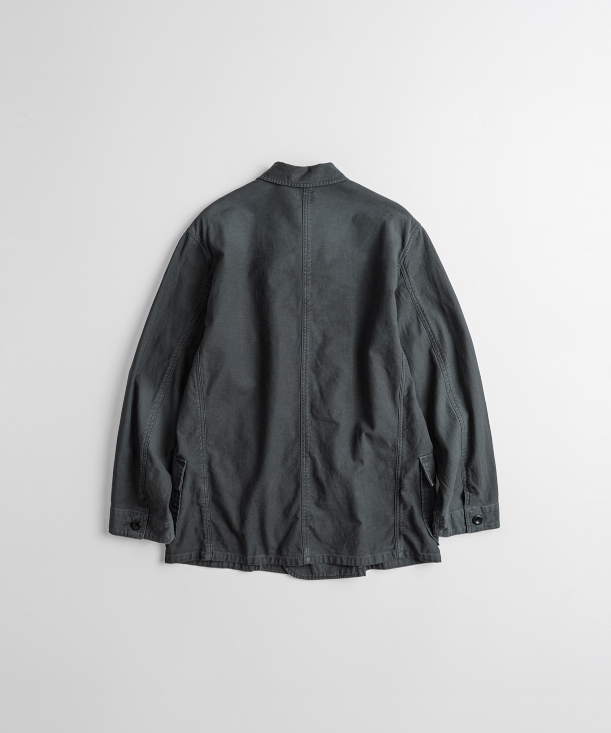 비헤비어(BEHEAVYER) DYED C/L FRENCH DB JACKET faded black