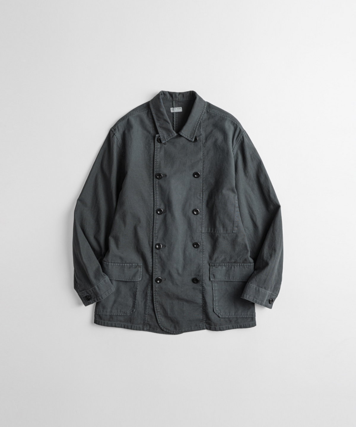 비헤비어(BEHEAVYER) DYED C/L FRENCH DB JACKET faded black