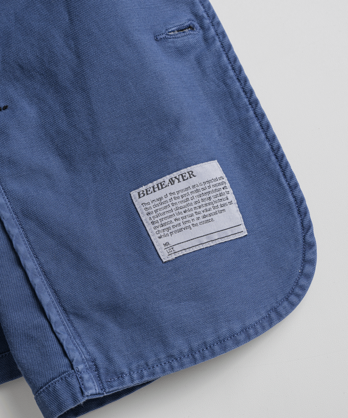 비헤비어(BEHEAVYER) DYED C/L FRENCH DB JACKET faded blue
