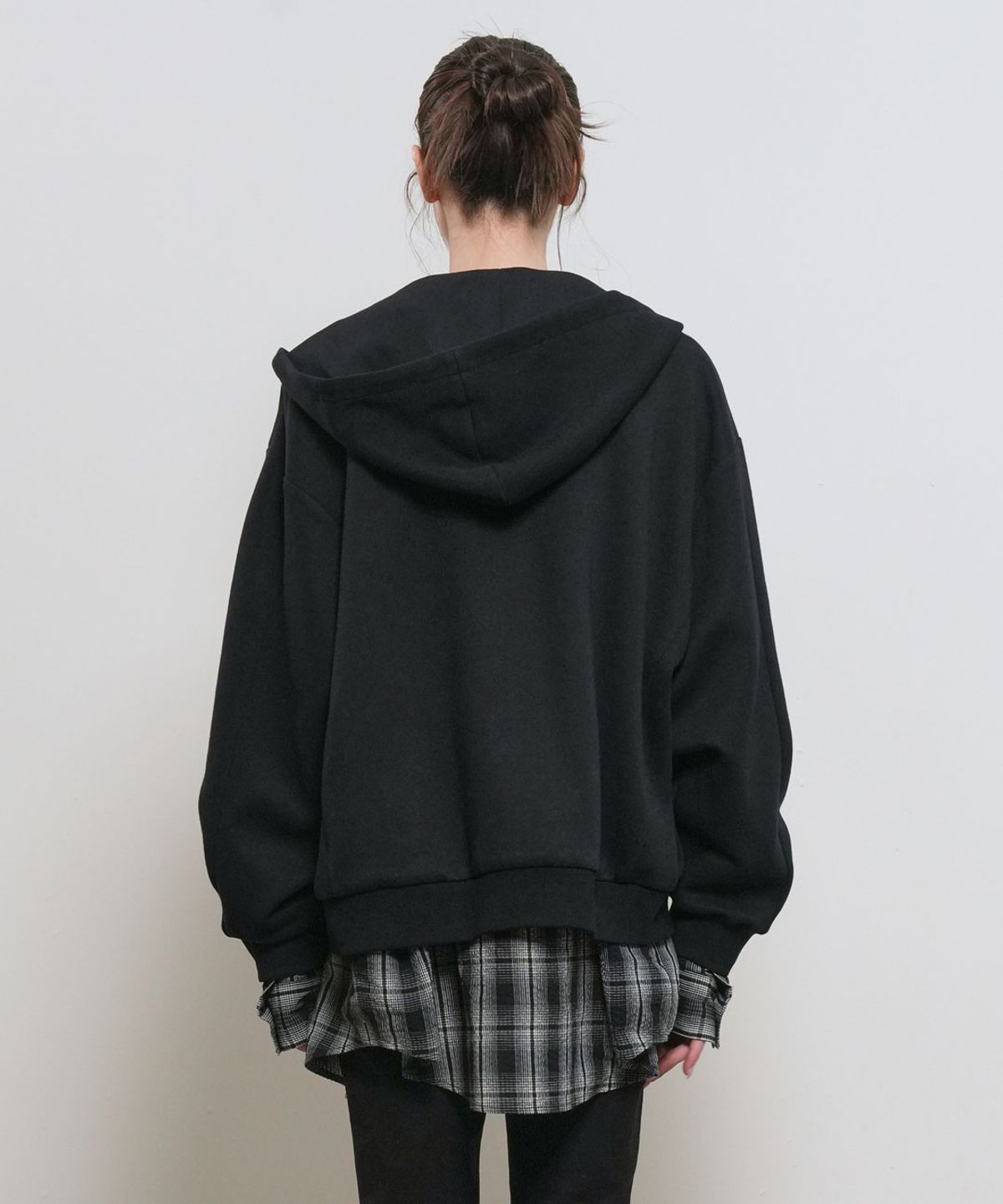 제너럴아이디어(GENERALIDEA) UNISEX 셔츠 레이어드 후드집업 [BLACK] / GF1UJP004