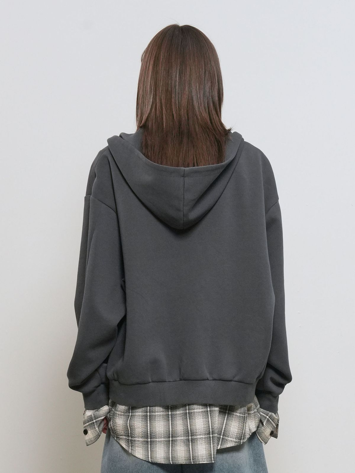 제너럴아이디어(GENERALIDEA) UNISEX 셔츠 레이어드 후드집업 [GREY] / GF1UJP004