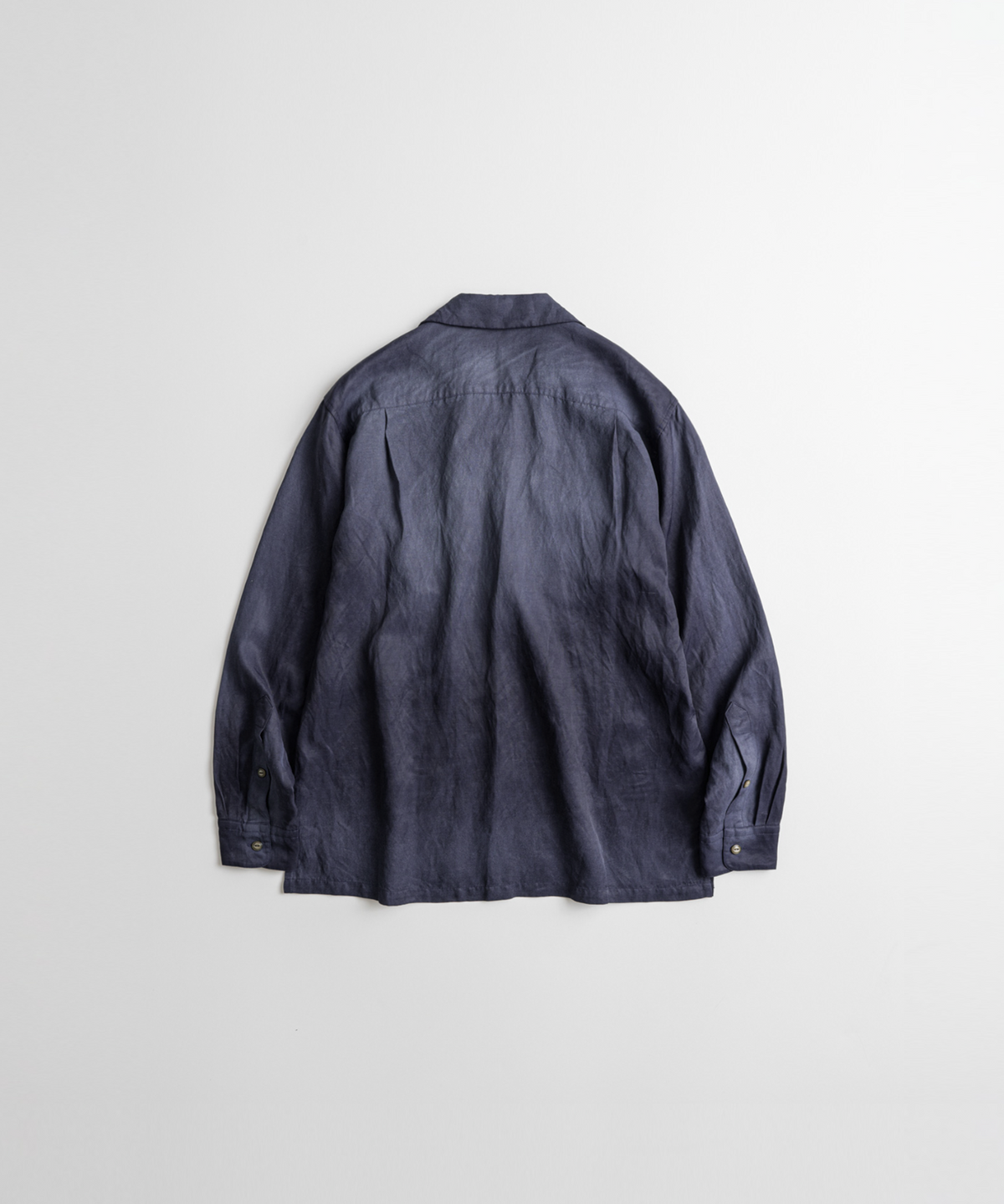 비헤비어(BEHEAVYER) WASHED RAYON CAMP COLLAR SHIRTS washed navy