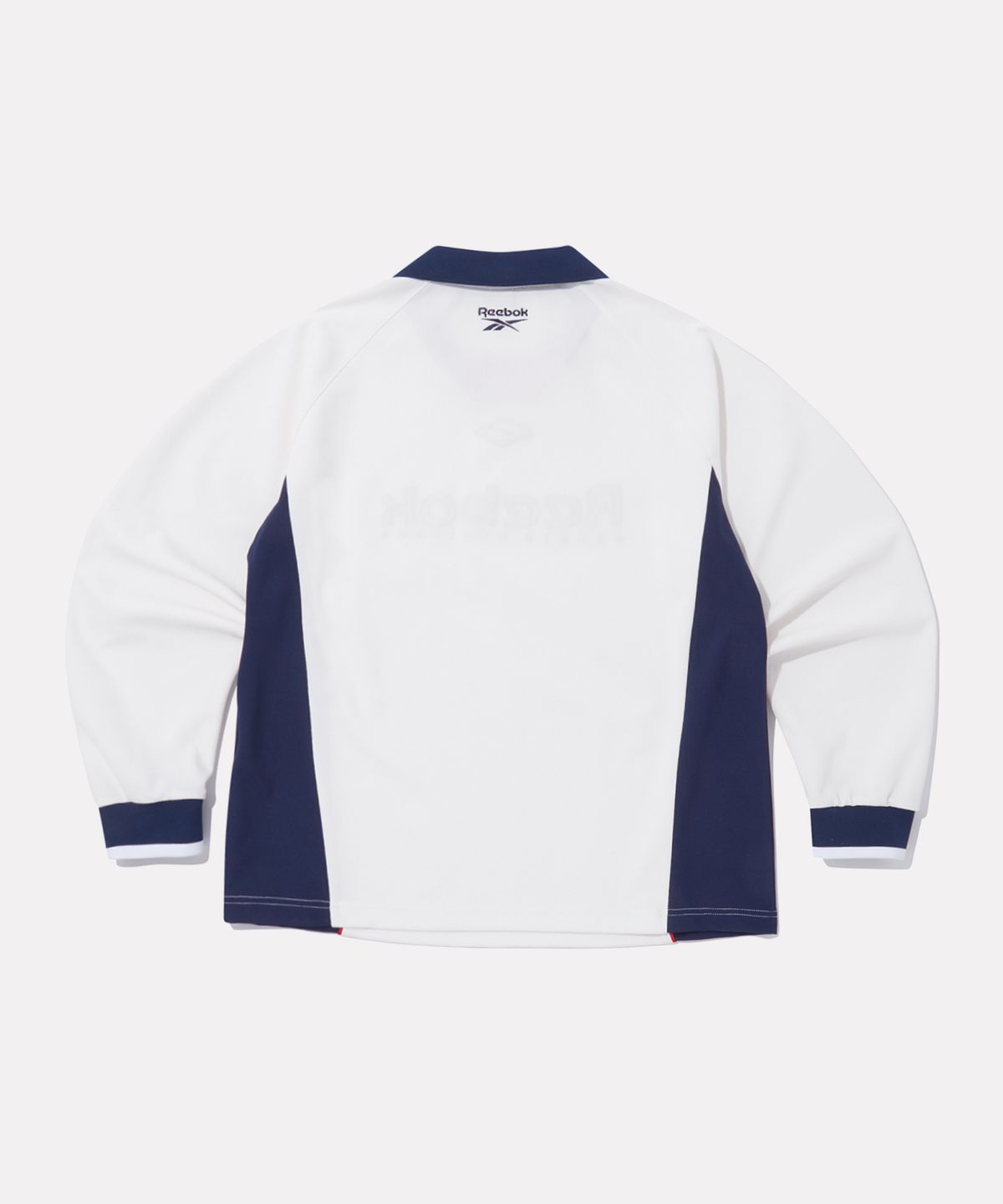 리복(REEBOK) 사이드배색 와플 카라 티셔츠 - 오프 화이트