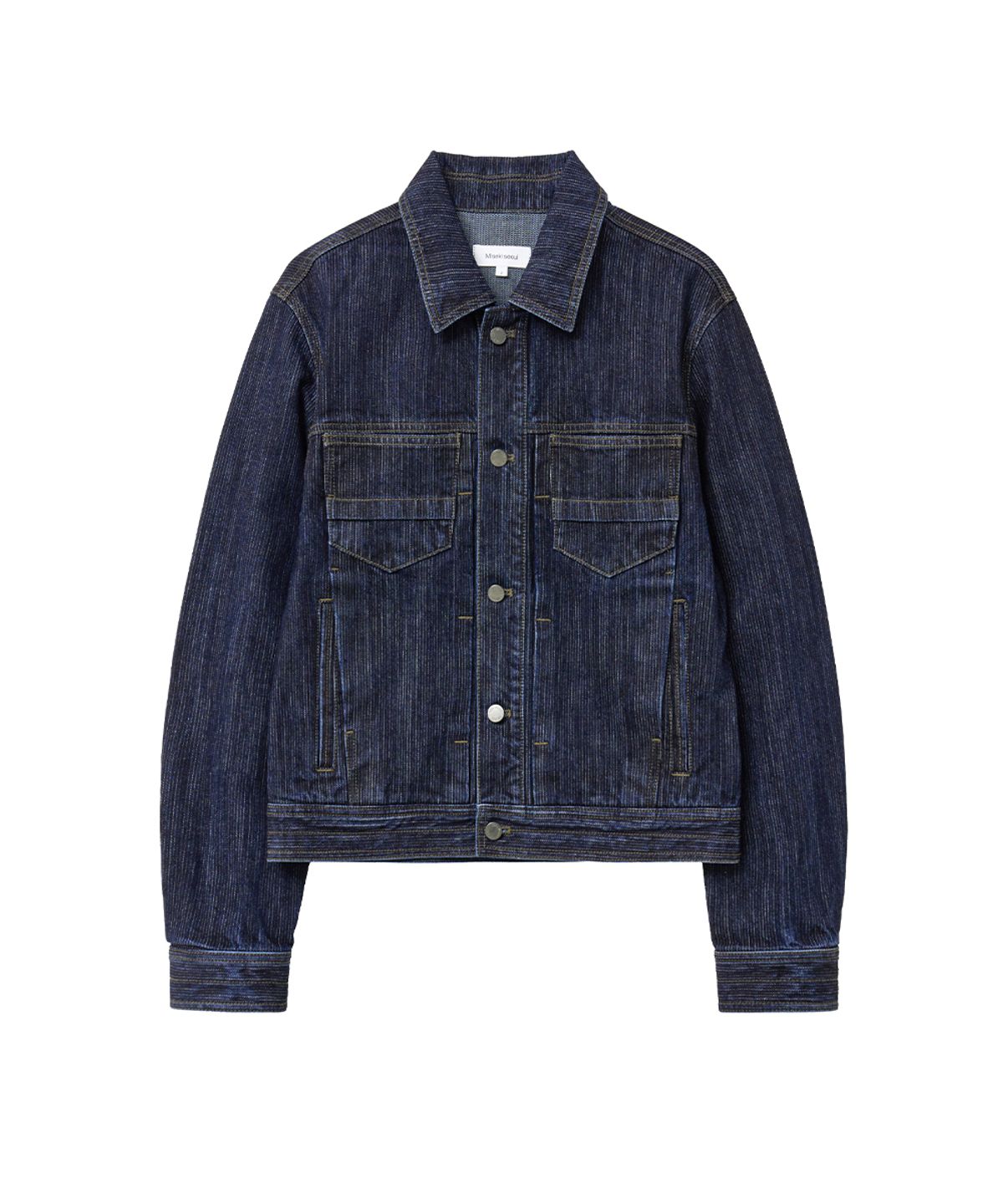 미세키서울 맨(MISEKISEOUL MEN) Pleats denim trucker jacket DARK NAVY