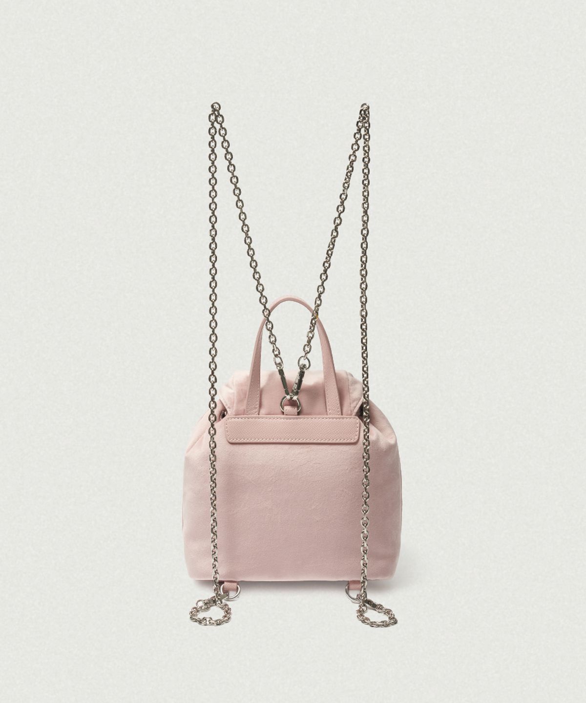 더바넷(THEBARNNET) Mauve Velvet Chain Backpack_Light Pink