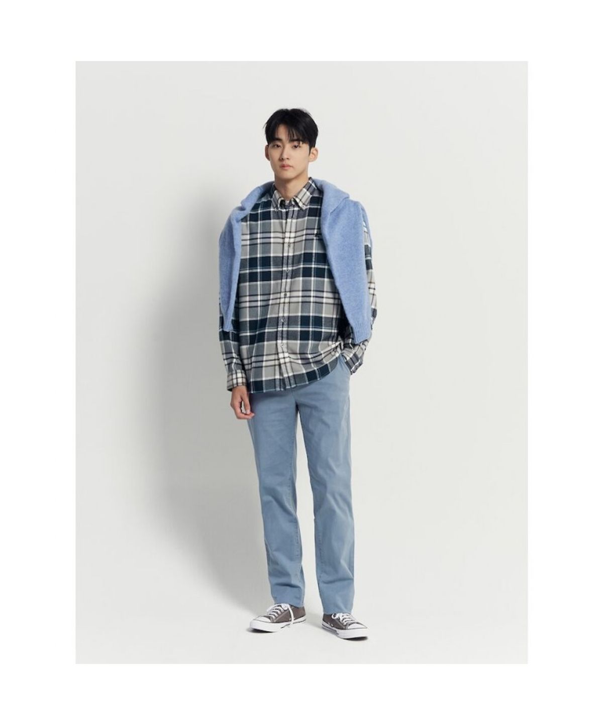 빈폴 멘(BEANPOLE MEN) 가먼트 다잉 슬림 팬츠  블루