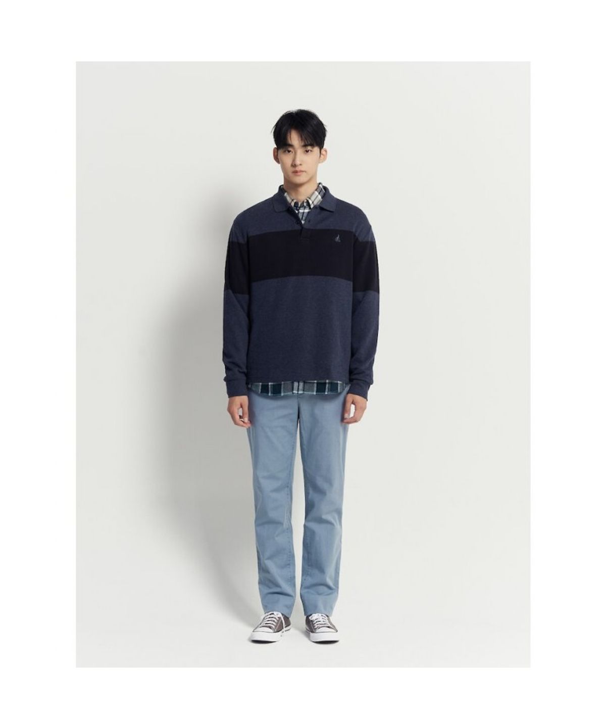 빈폴 멘(BEANPOLE MEN) 가먼트 다잉 슬림 팬츠  블루