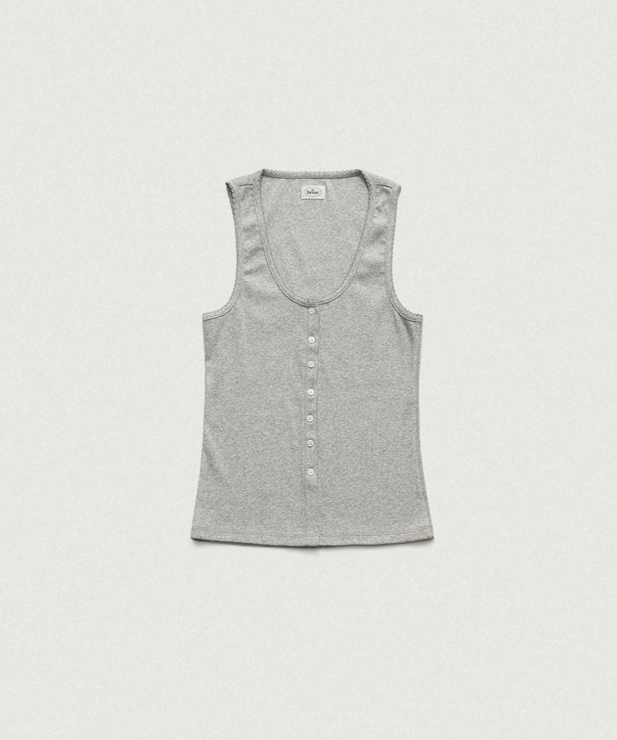 더바넷(THEBARNNET) Clara Button Layer Tank Top_Light Grey