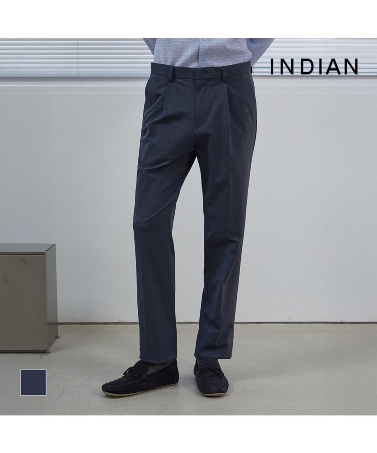 인디안(INDIAN) 타소재 조직물 원턱 팬츠_MITDL6S1331
