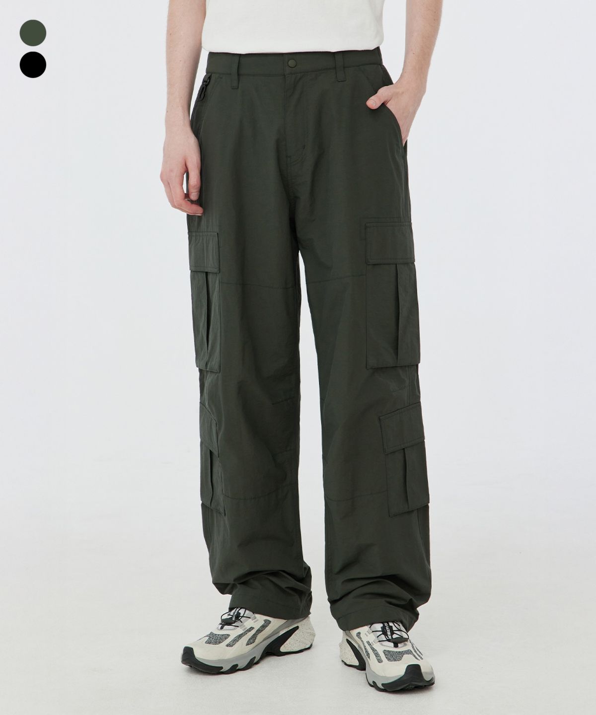 그루브라임(GROOVE RHYME) TASLAN CARGO DOUBLE POCKET PANTS (LRSFCPA725M)