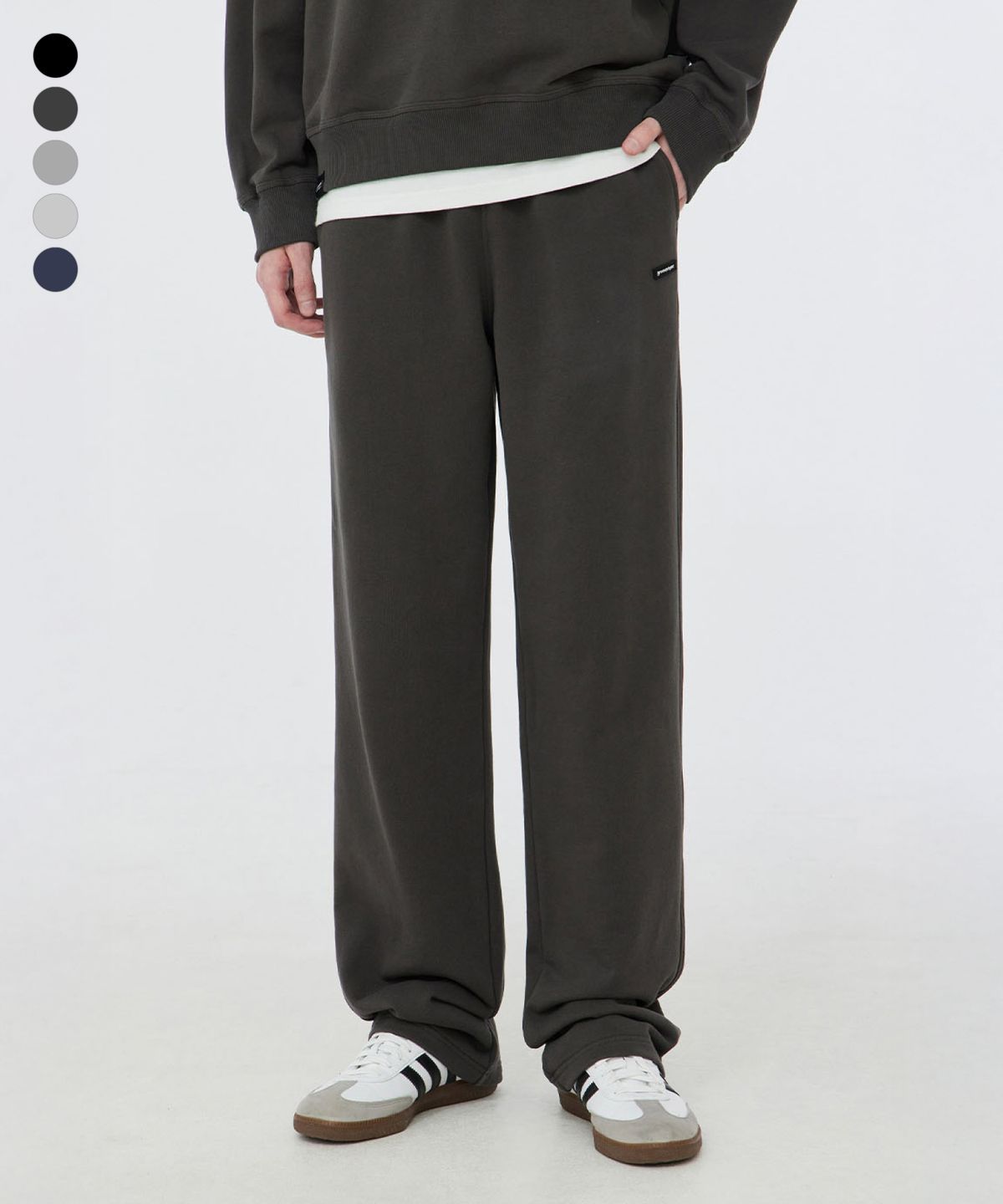 그루브라임(GROOVE RHYME) (기모) BASIC LOGO STRAIGHT PANTS (LRSWCPA901M)