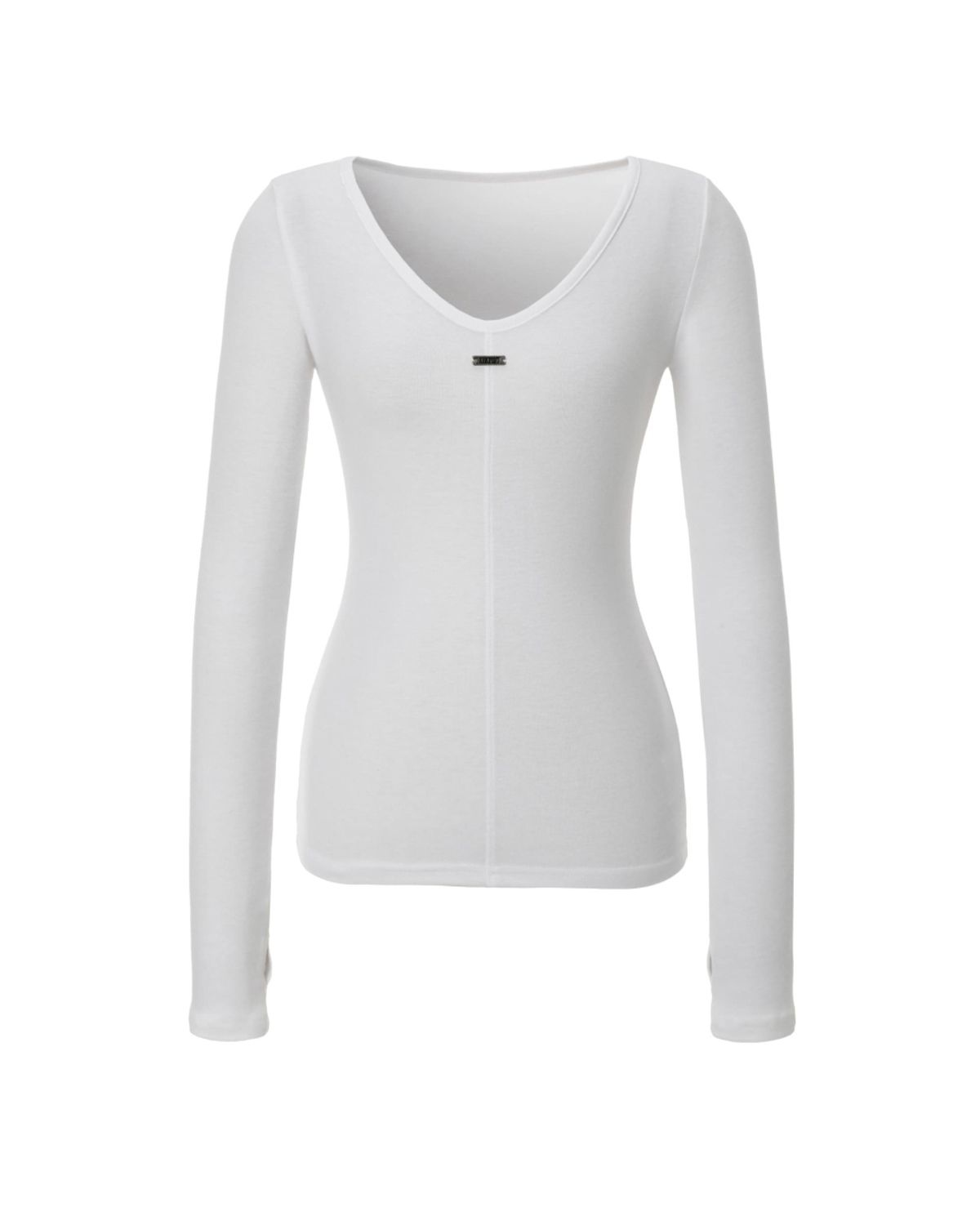 카키포인트(KHAKIPOINT) Sheer V-neck Top (white)