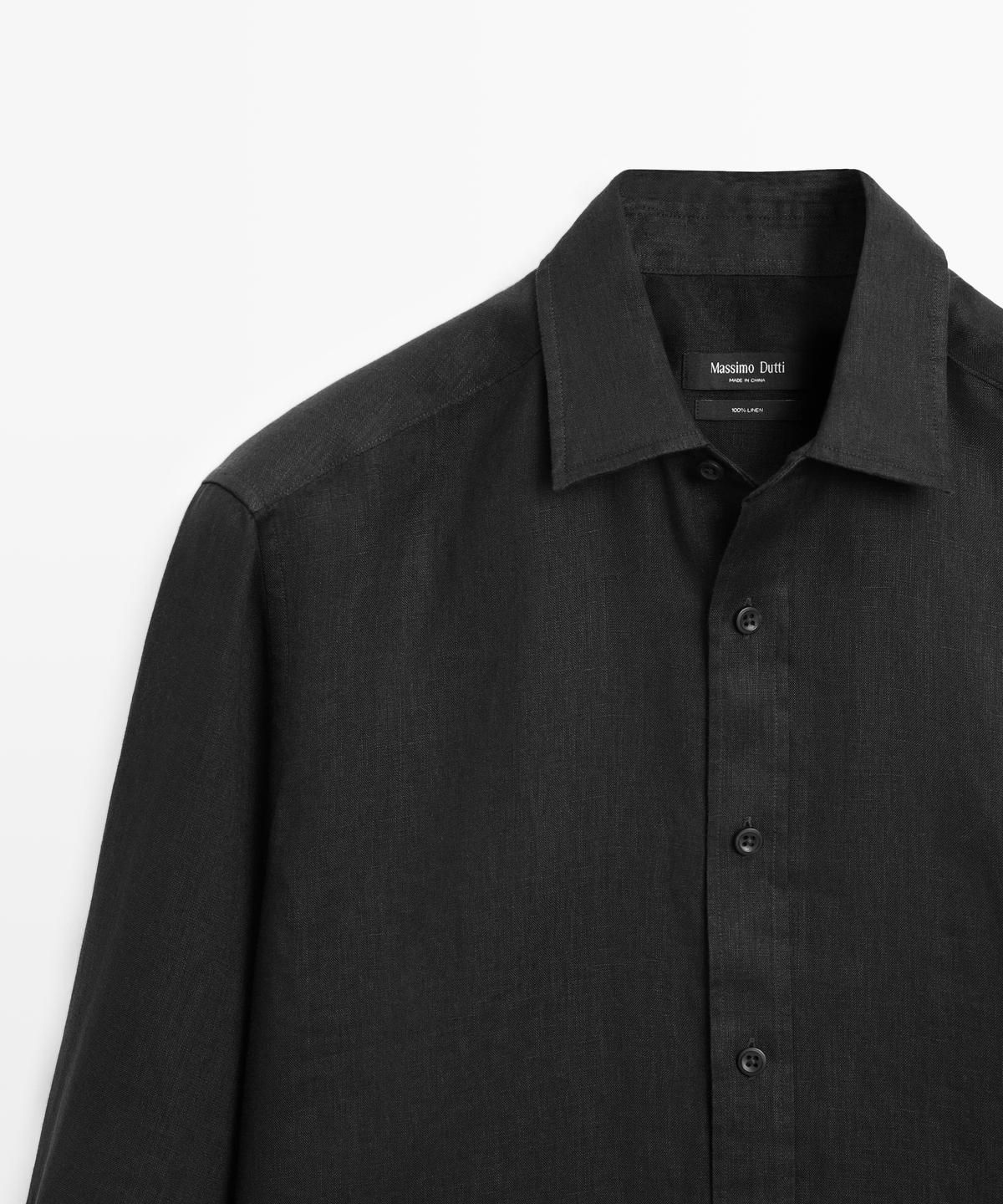 마시모두띠(MASSIMO DUTTI) 100% 린넨 슬림핏 셔츠