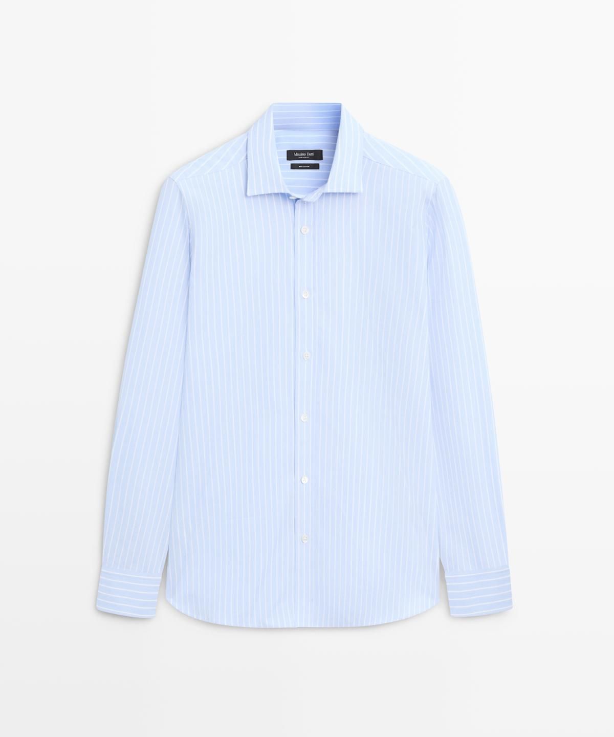 마시모두띠(MASSIMO DUTTI) 레귤러핏 핀스트라이프 셔츠