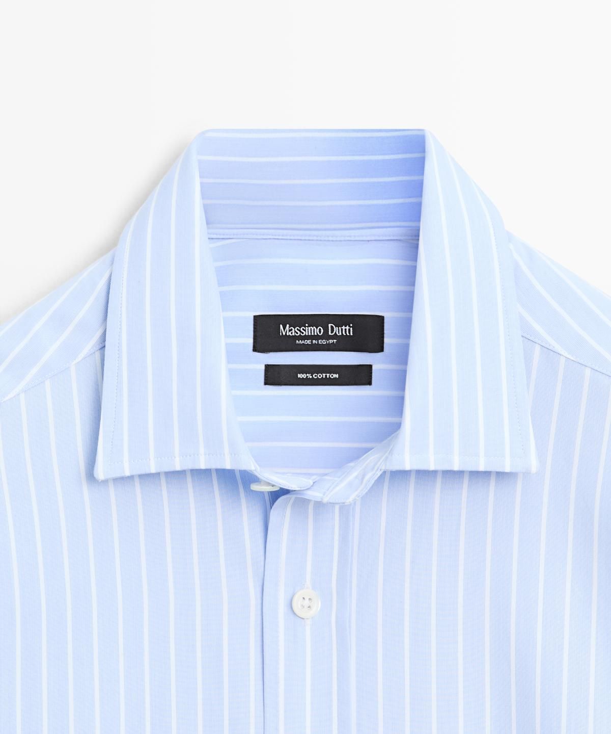 마시모두띠(MASSIMO DUTTI) 레귤러핏 핀스트라이프 셔츠