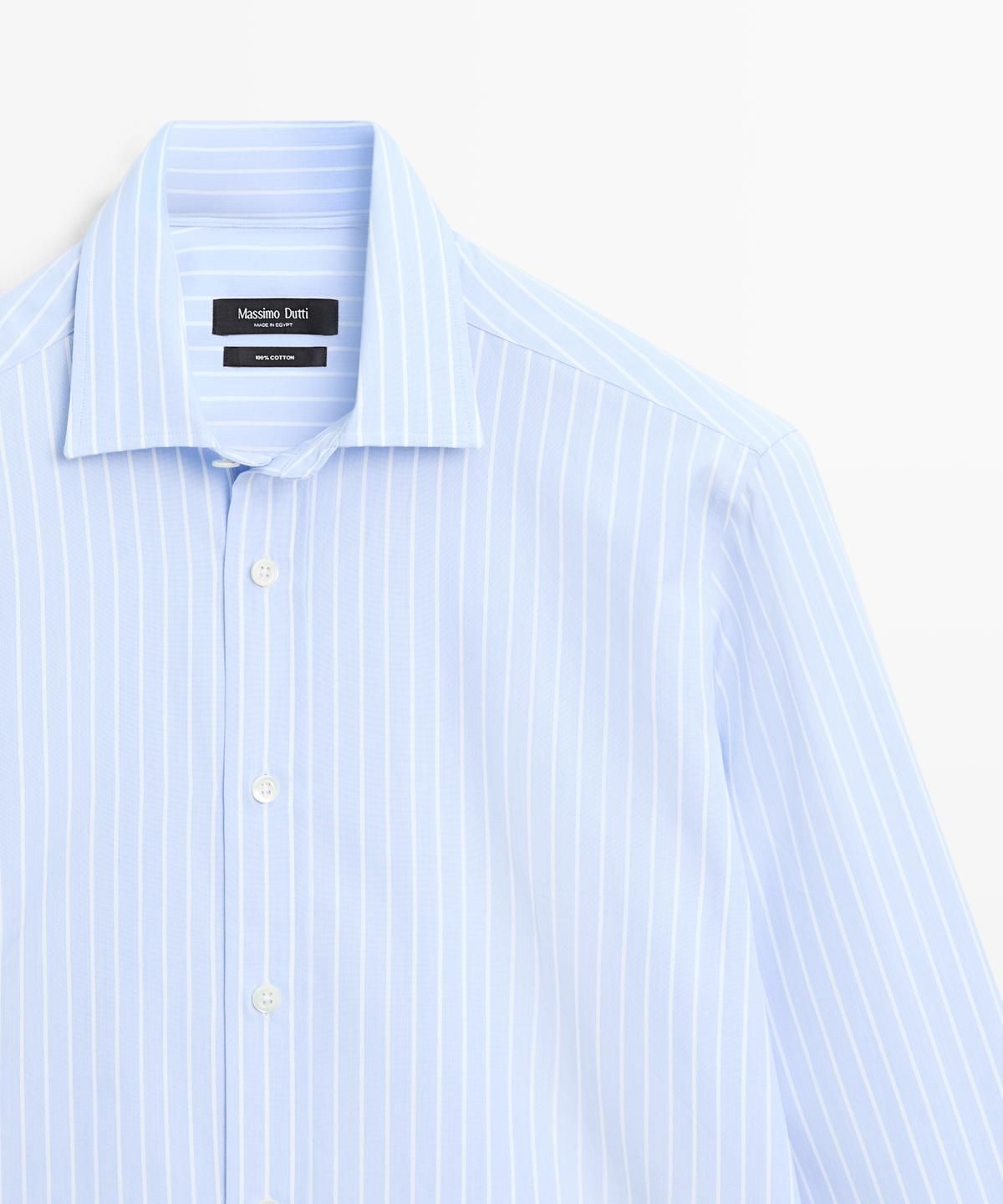 마시모두띠(MASSIMO DUTTI) 레귤러핏 핀스트라이프 셔츠