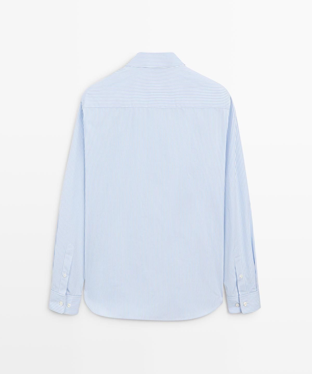 마시모두띠(MASSIMO DUTTI) 100% 코튼 레귤러핏 스트라이프 셔츠