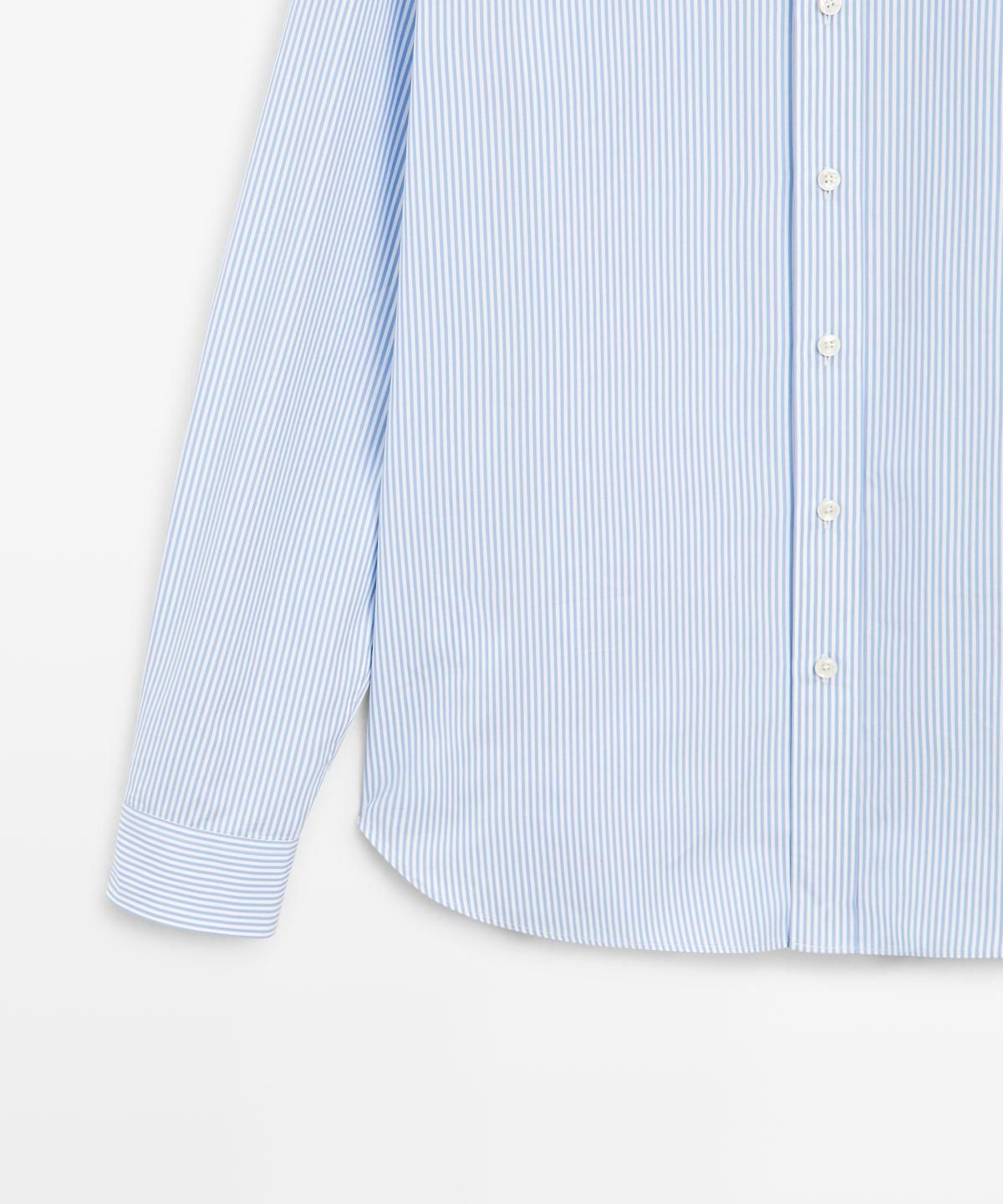 마시모두띠(MASSIMO DUTTI) 100% 코튼 레귤러핏 스트라이프 셔츠