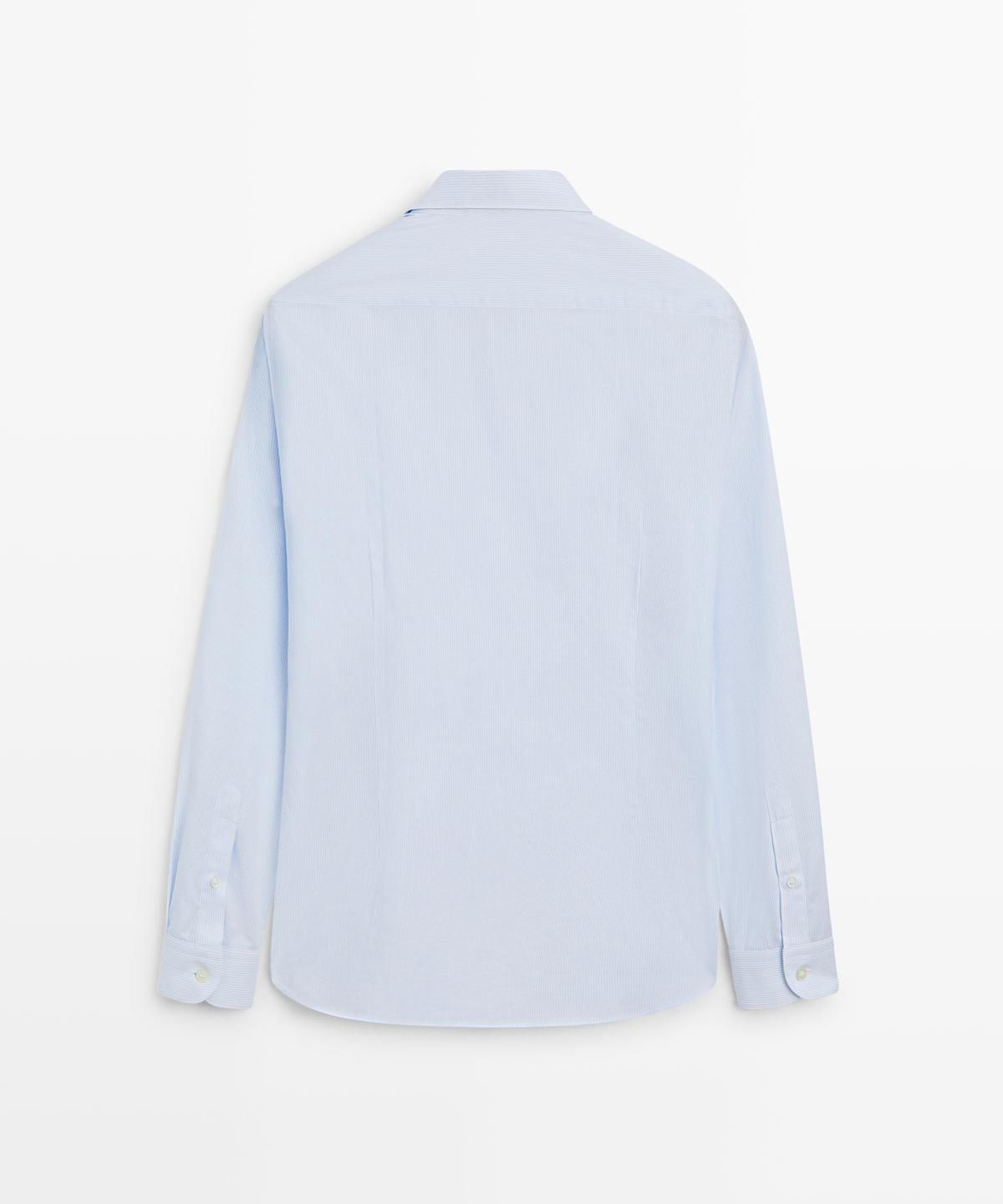 마시모두띠(MASSIMO DUTTI) 100% 코튼 슬림핏 스트라이프 셔츠