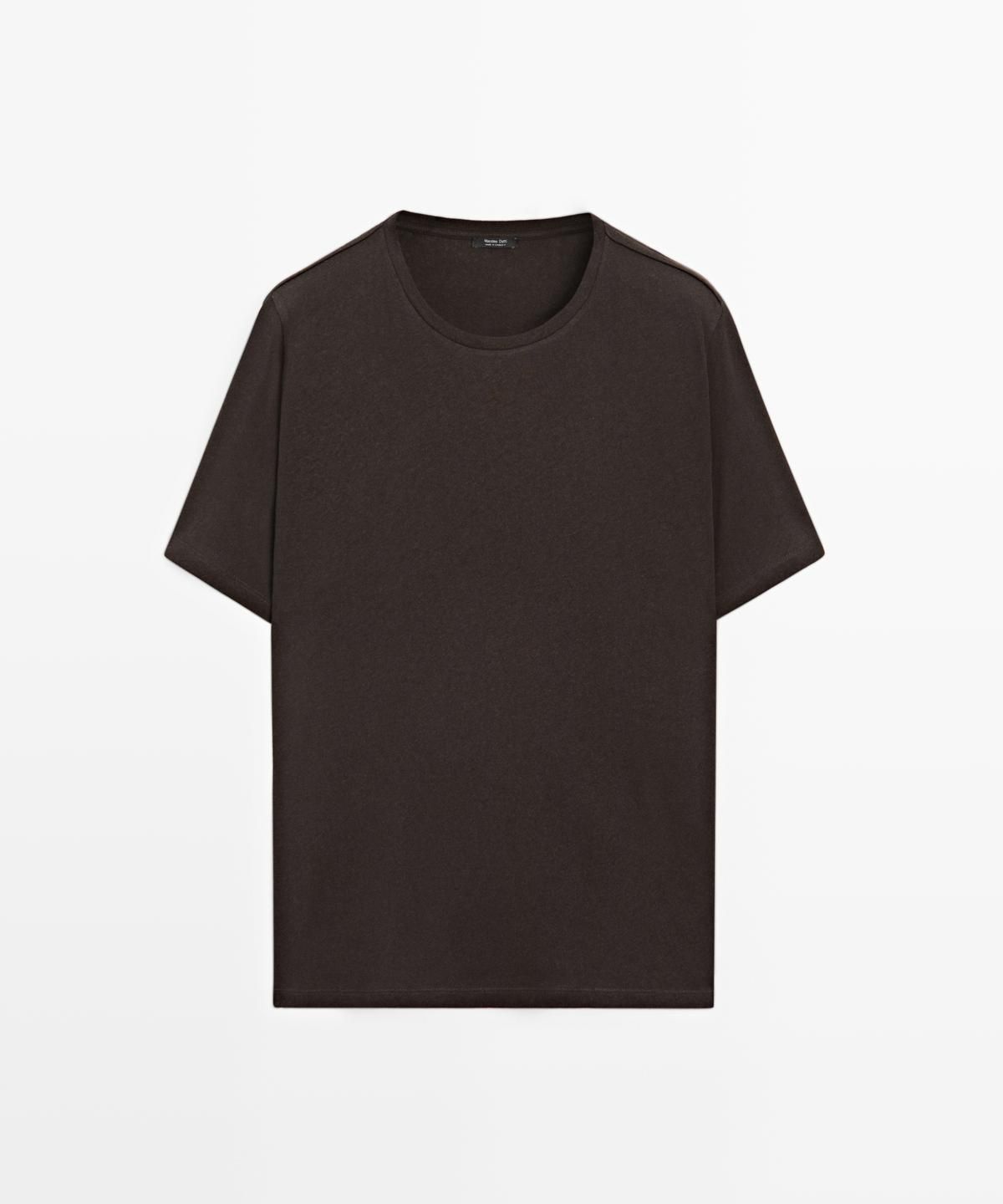 마시모두띠(MASSIMO DUTTI) 린넨 블렌드 반팔 티셔츠