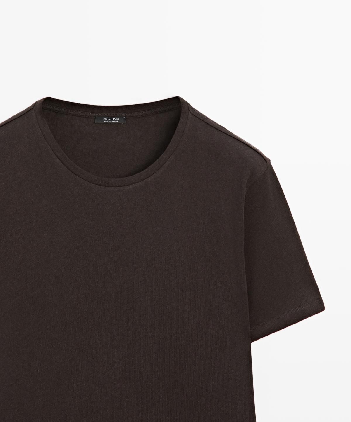 마시모두띠(MASSIMO DUTTI) 린넨 블렌드 반팔 티셔츠