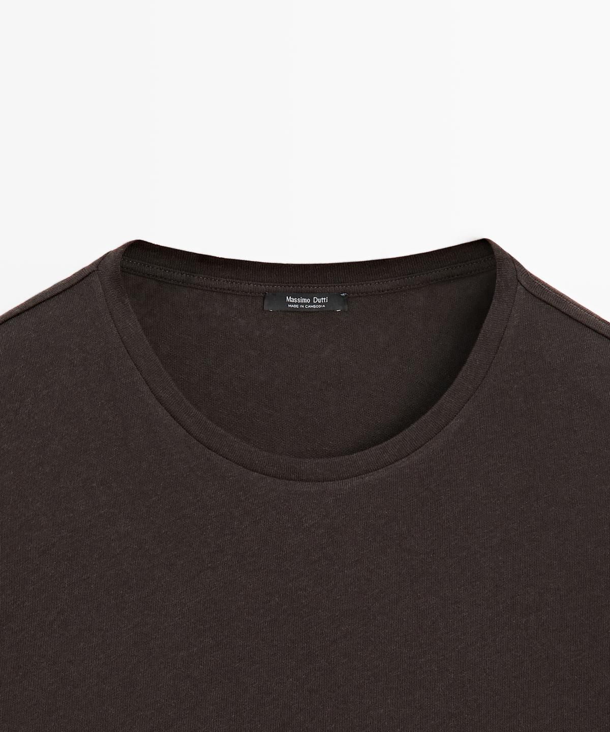 마시모두띠(MASSIMO DUTTI) 린넨 블렌드 반팔 티셔츠