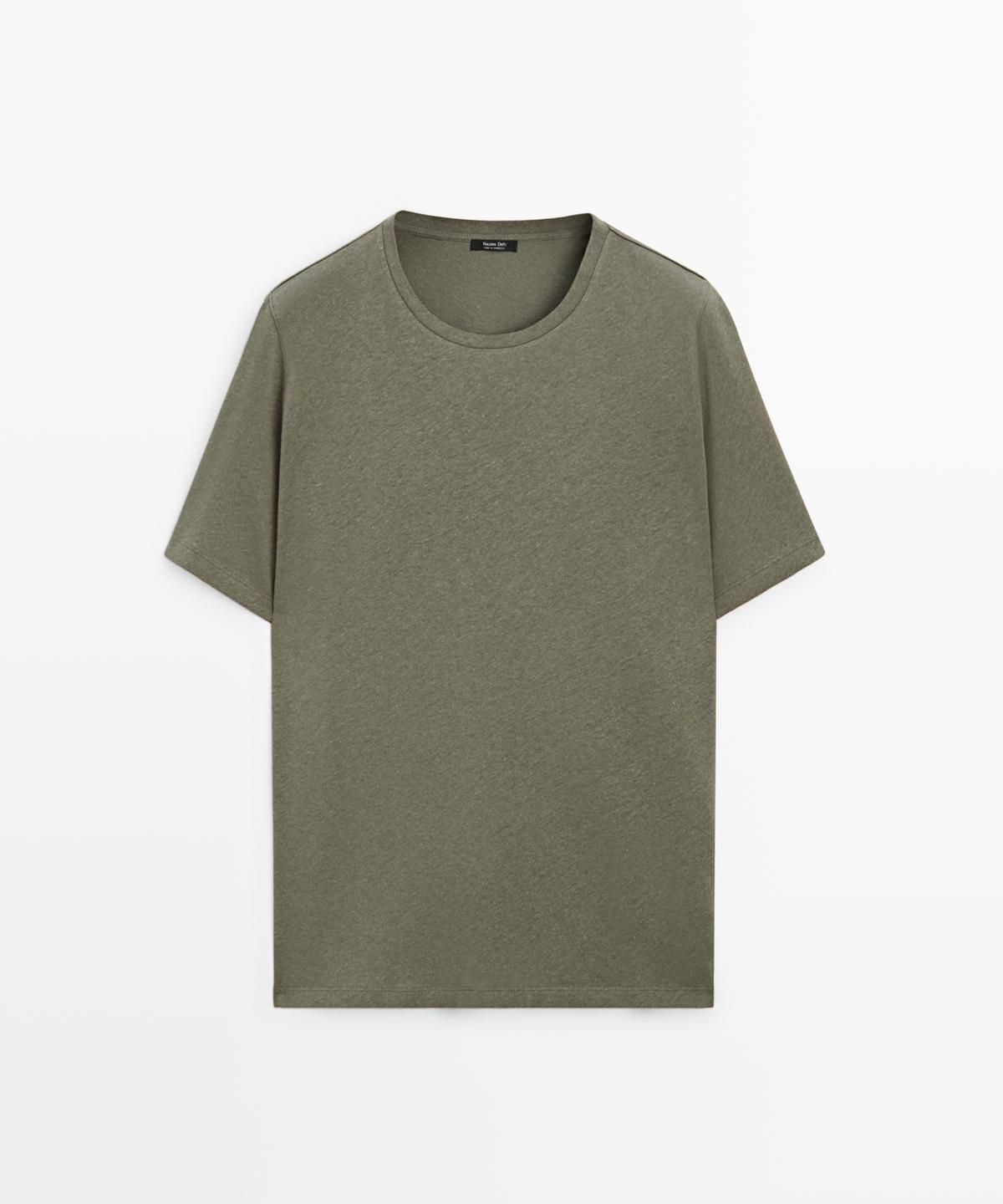 마시모두띠(MASSIMO DUTTI) 린넨 블렌드 반팔 티셔츠