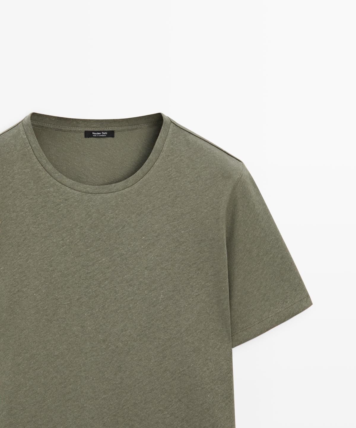 마시모두띠(MASSIMO DUTTI) 린넨 블렌드 반팔 티셔츠
