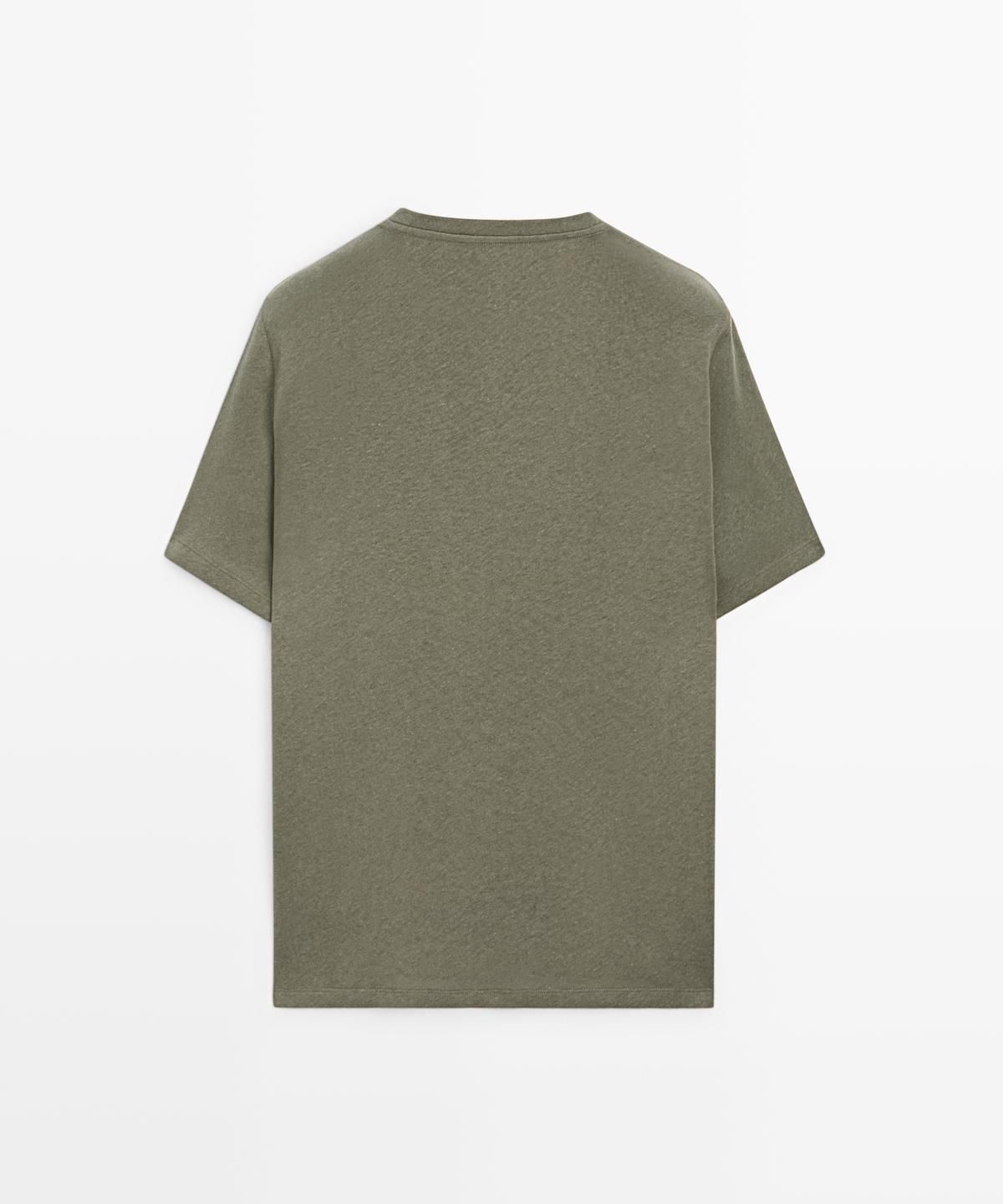 마시모두띠(MASSIMO DUTTI) 린넨 블렌드 반팔 티셔츠