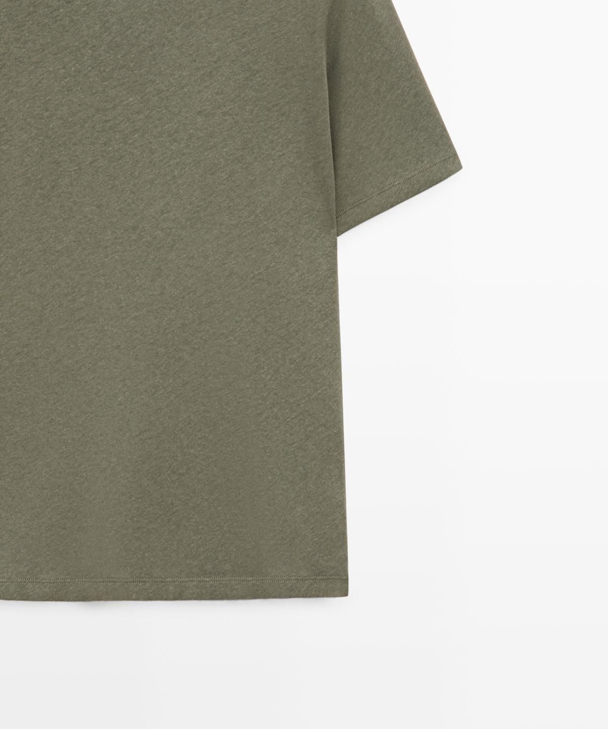 마시모두띠(MASSIMO DUTTI) 린넨 블렌드 반팔 티셔츠
