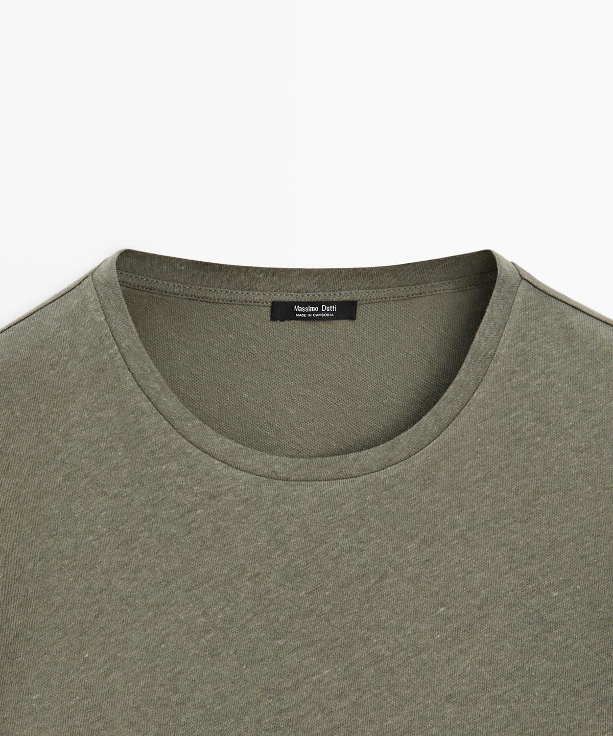 마시모두띠(MASSIMO DUTTI) 린넨 블렌드 반팔 티셔츠