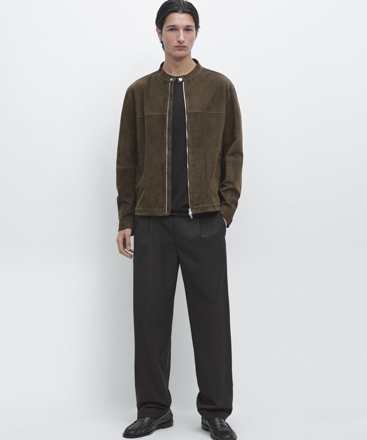 마시모두띠(MASSIMO DUTTI) 스웨이드 레더 재킷