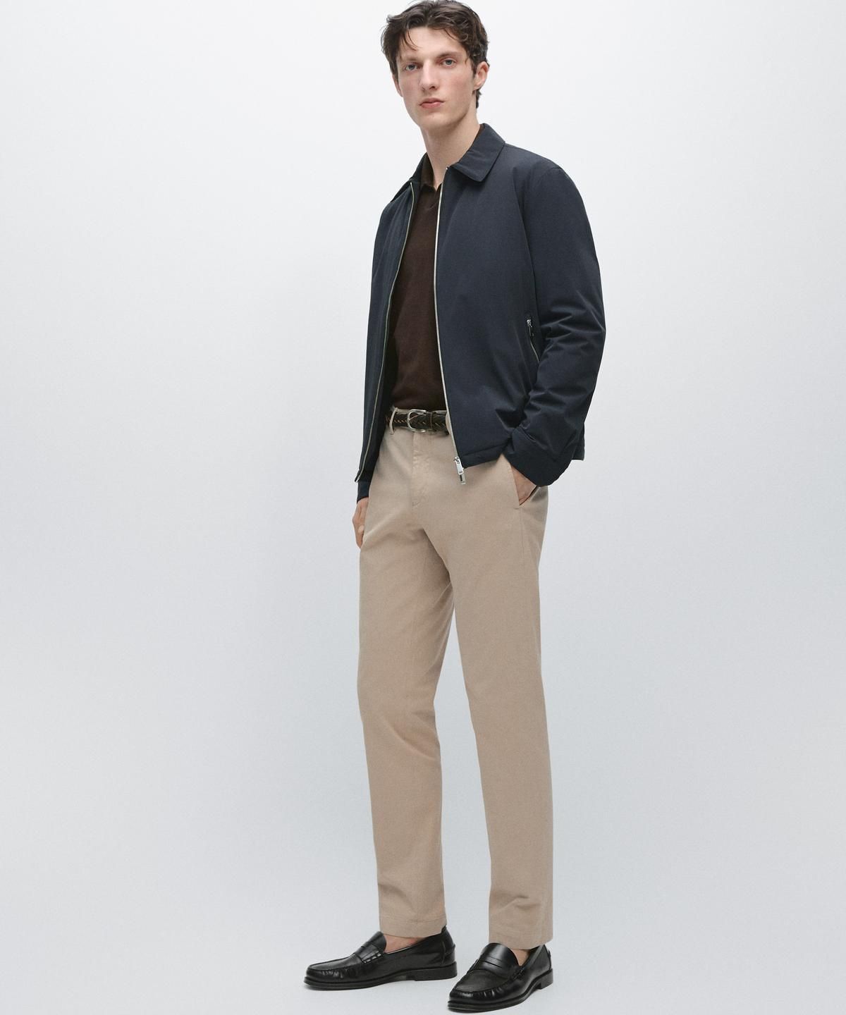 마시모두띠(MASSIMO DUTTI) 코튼 블렌드 슬림핏 팬츠
