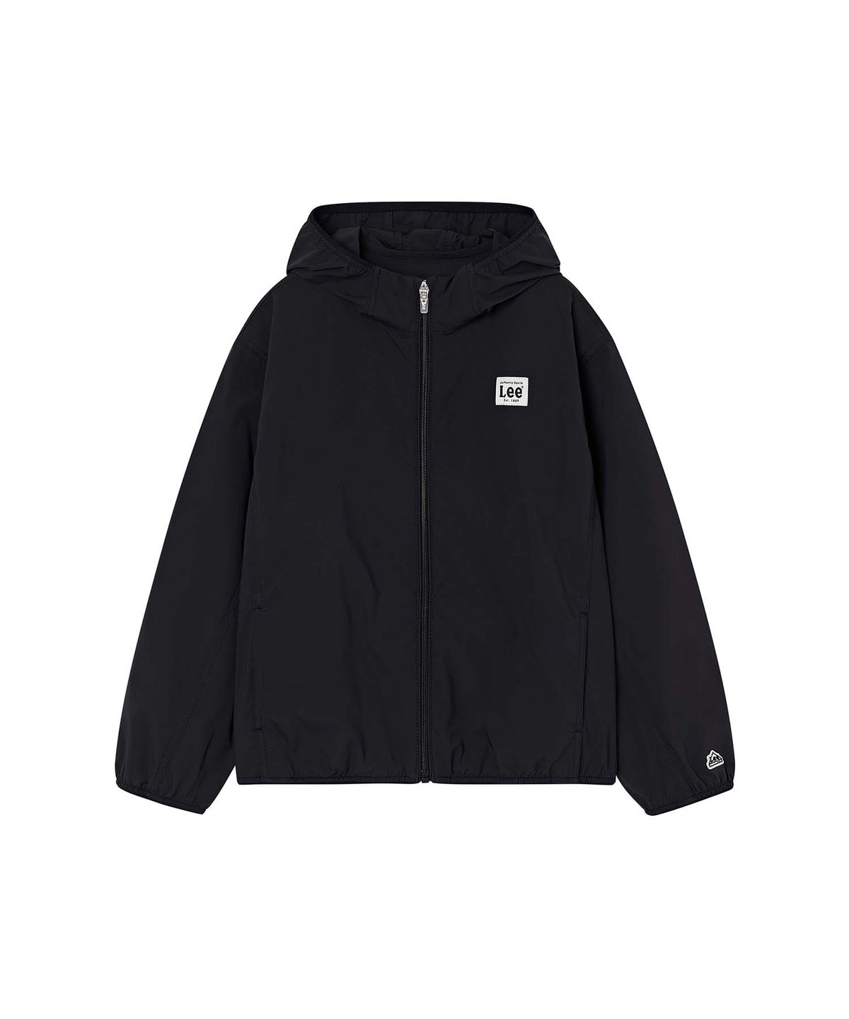 리 키즈(LEE KIDS) 패커블 홑겹 후드 바람막이 점퍼 블랙 LK2602JU01BK