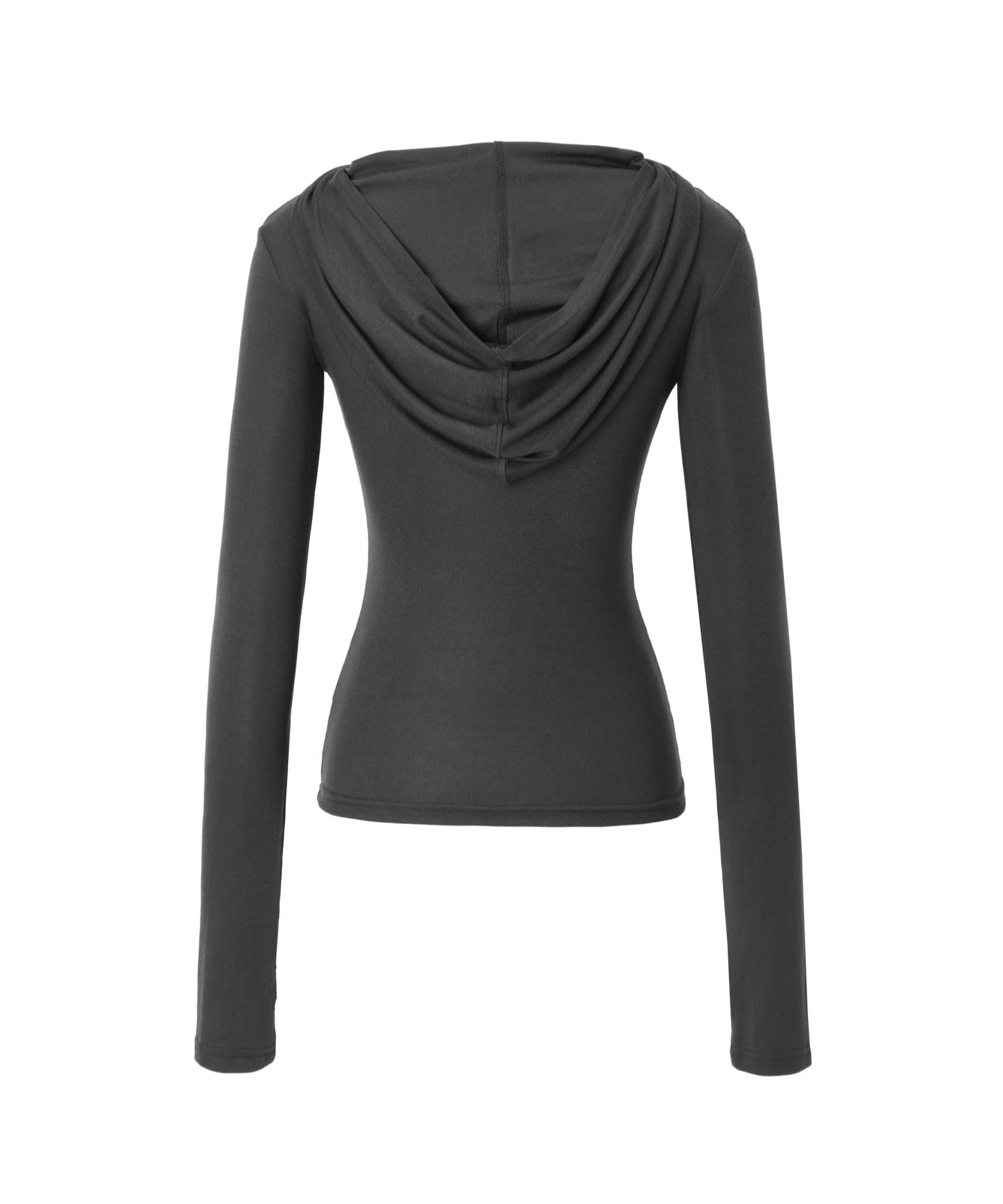 MUSINSA | KHAKIPOINT High-neck Hooded Top (charcoal)