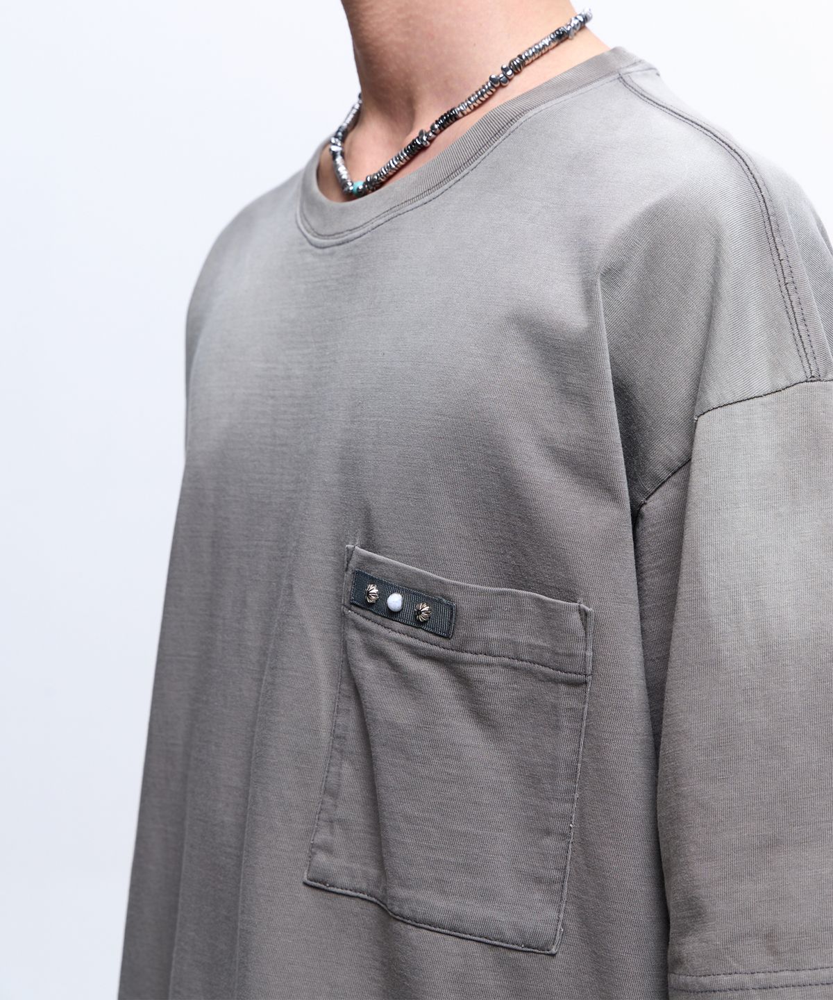 알에스에스씨(RSSC) RIVET POCKET WASHING T-SHIRT - GRAY